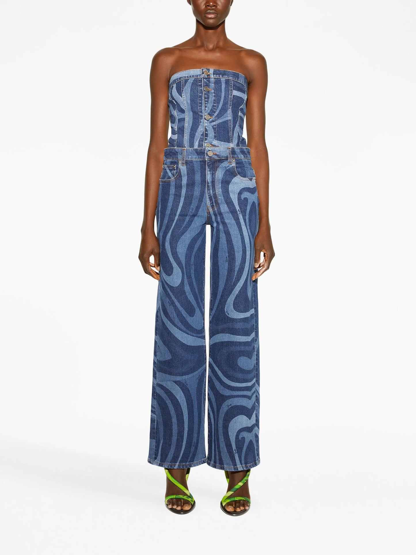 abstract-print wide-leg jeans
