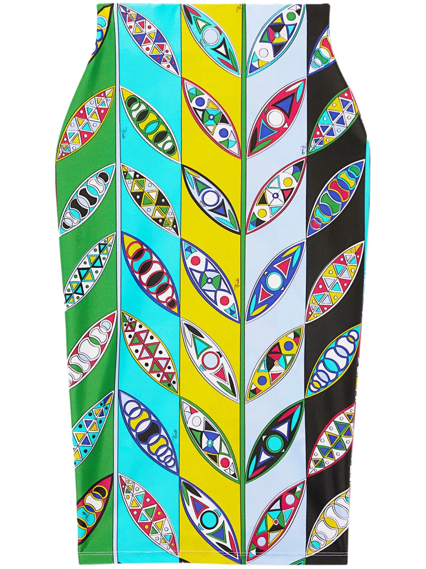 Girandole-print pencil skirt