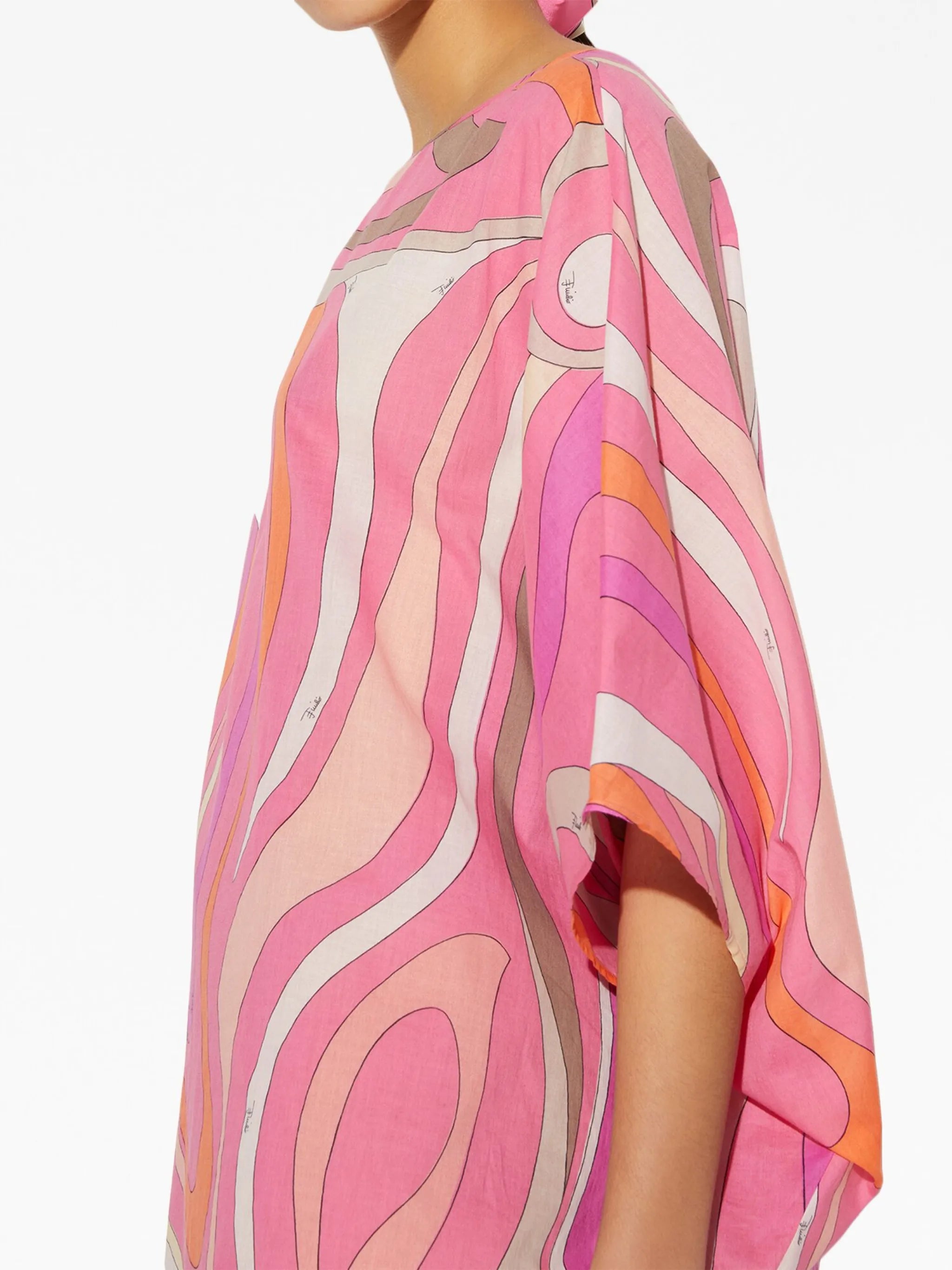 abstract-print cotton kaftan