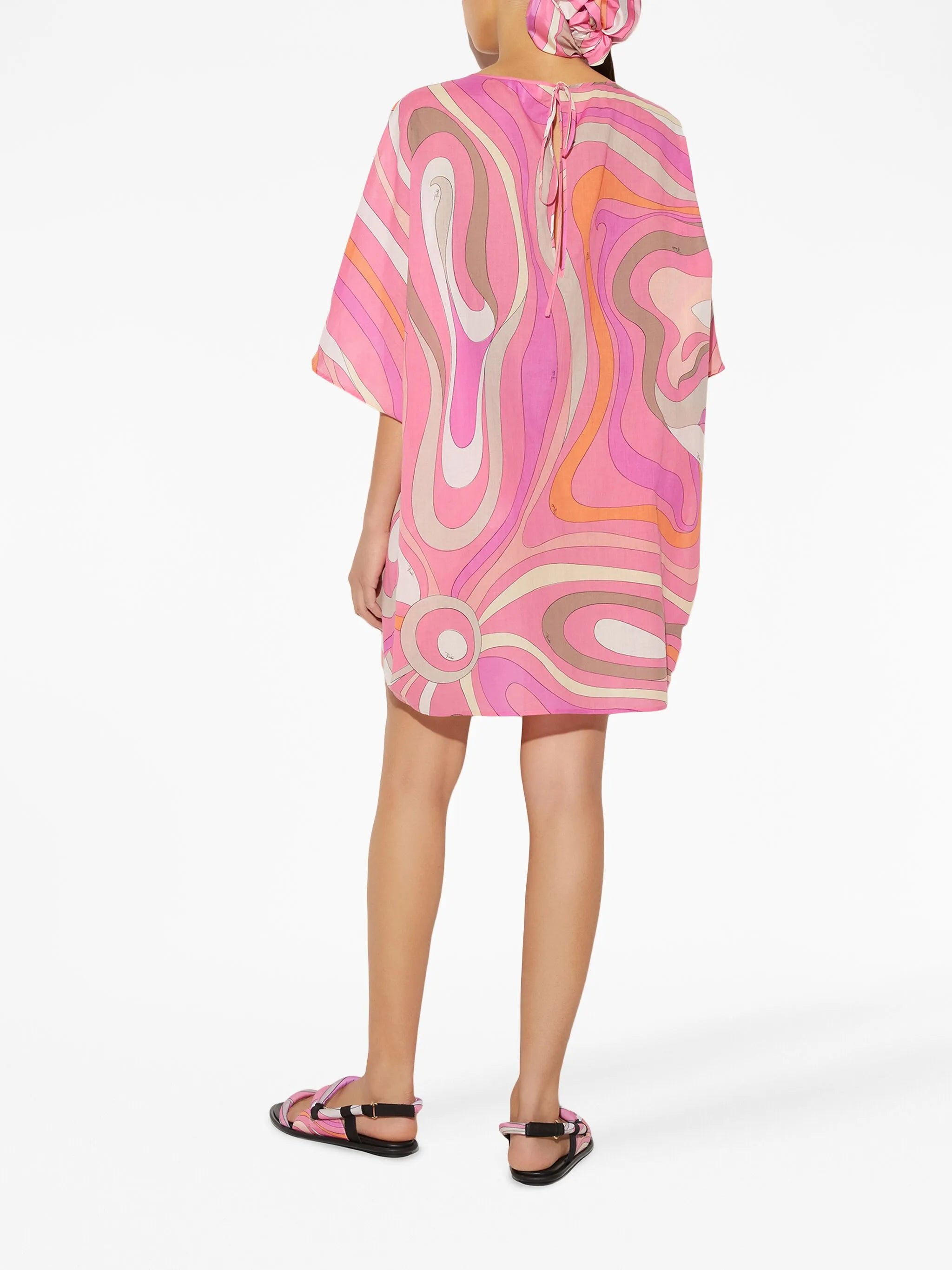 abstract-print cotton kaftan