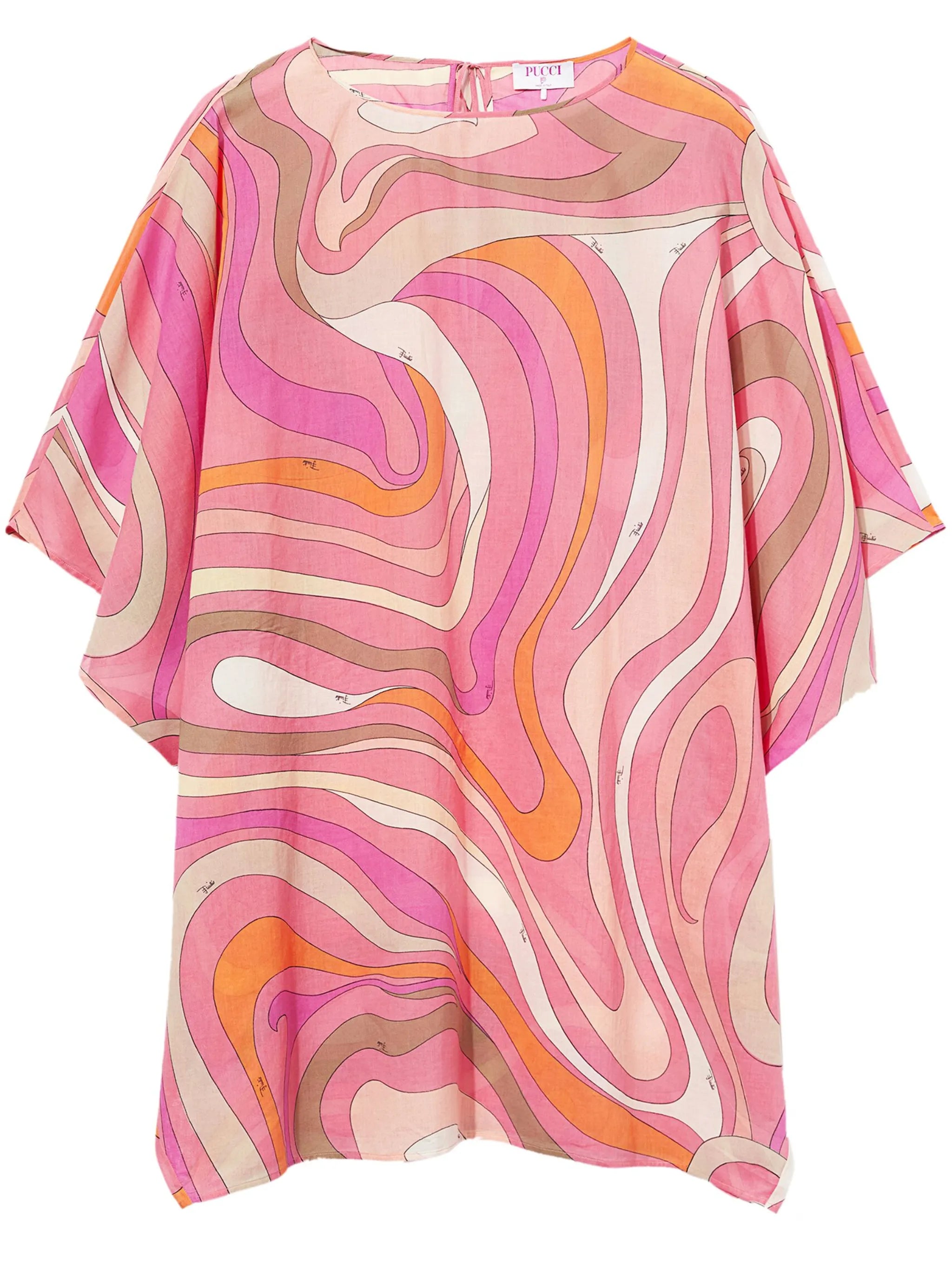 abstract-print cotton kaftan