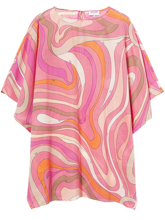 abstract-print cotton kaftan