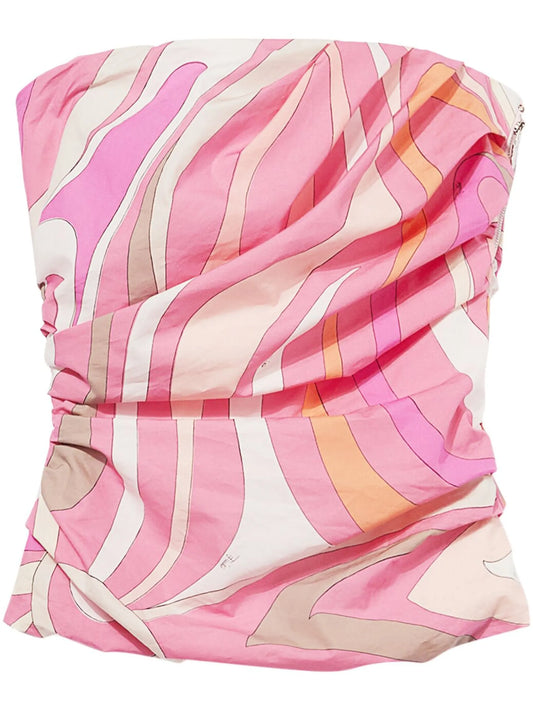 abstract-print cotton top