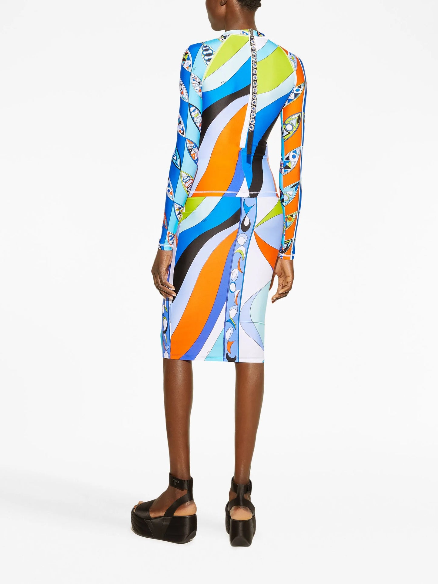 abstract-print long-sleeved top