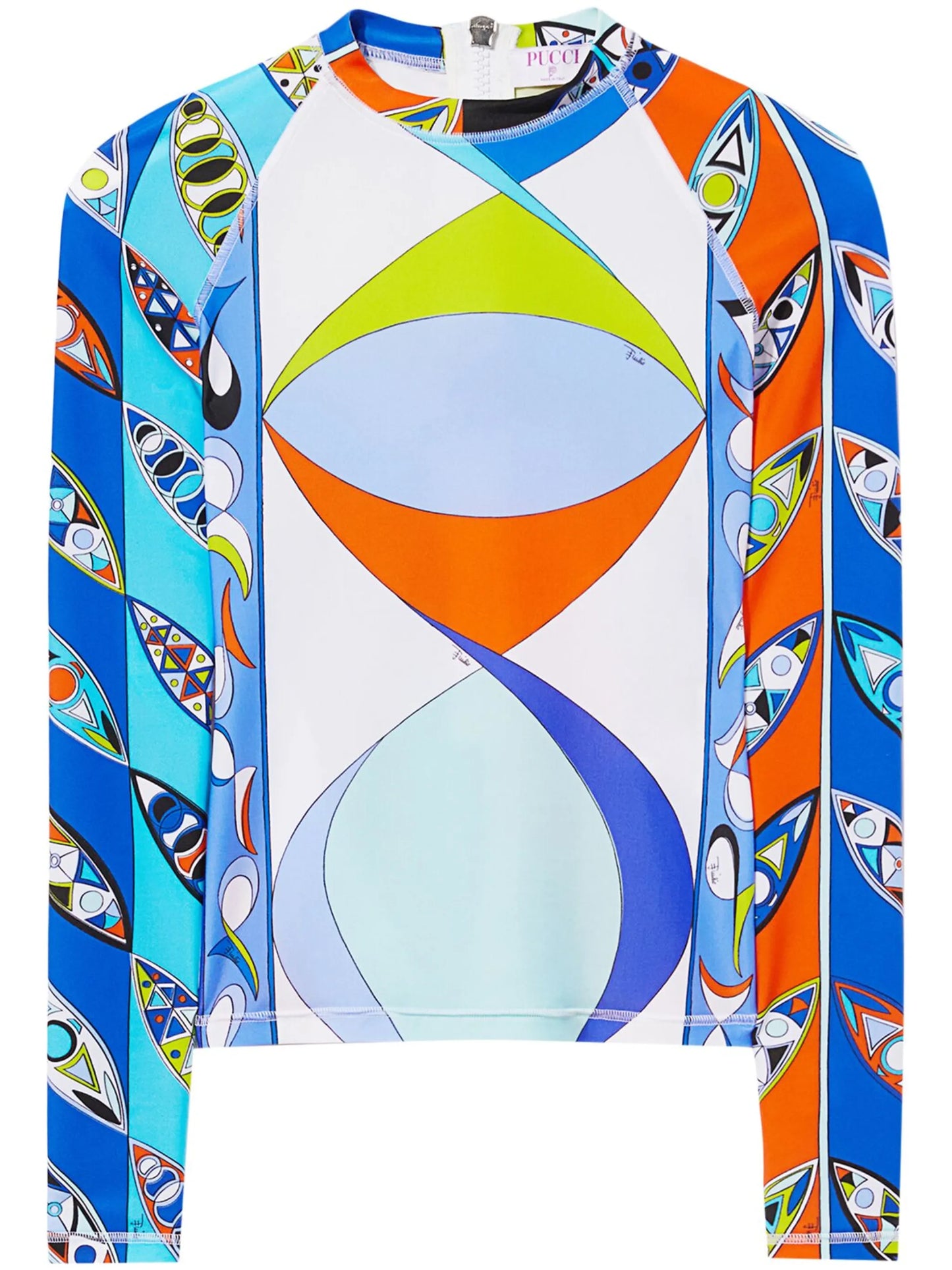 abstract-print long-sleeved top