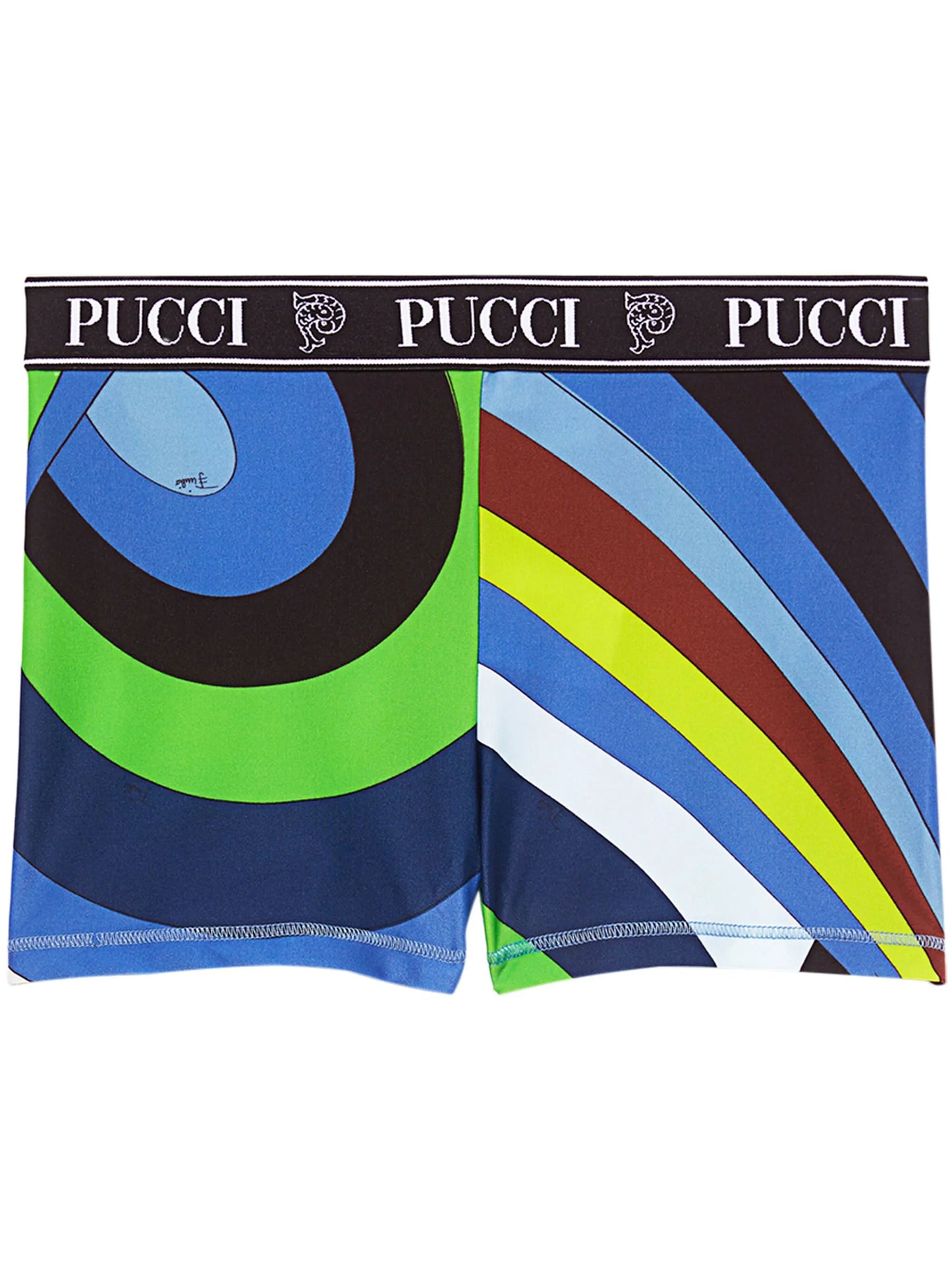Marmo-print logo-waistband shorts