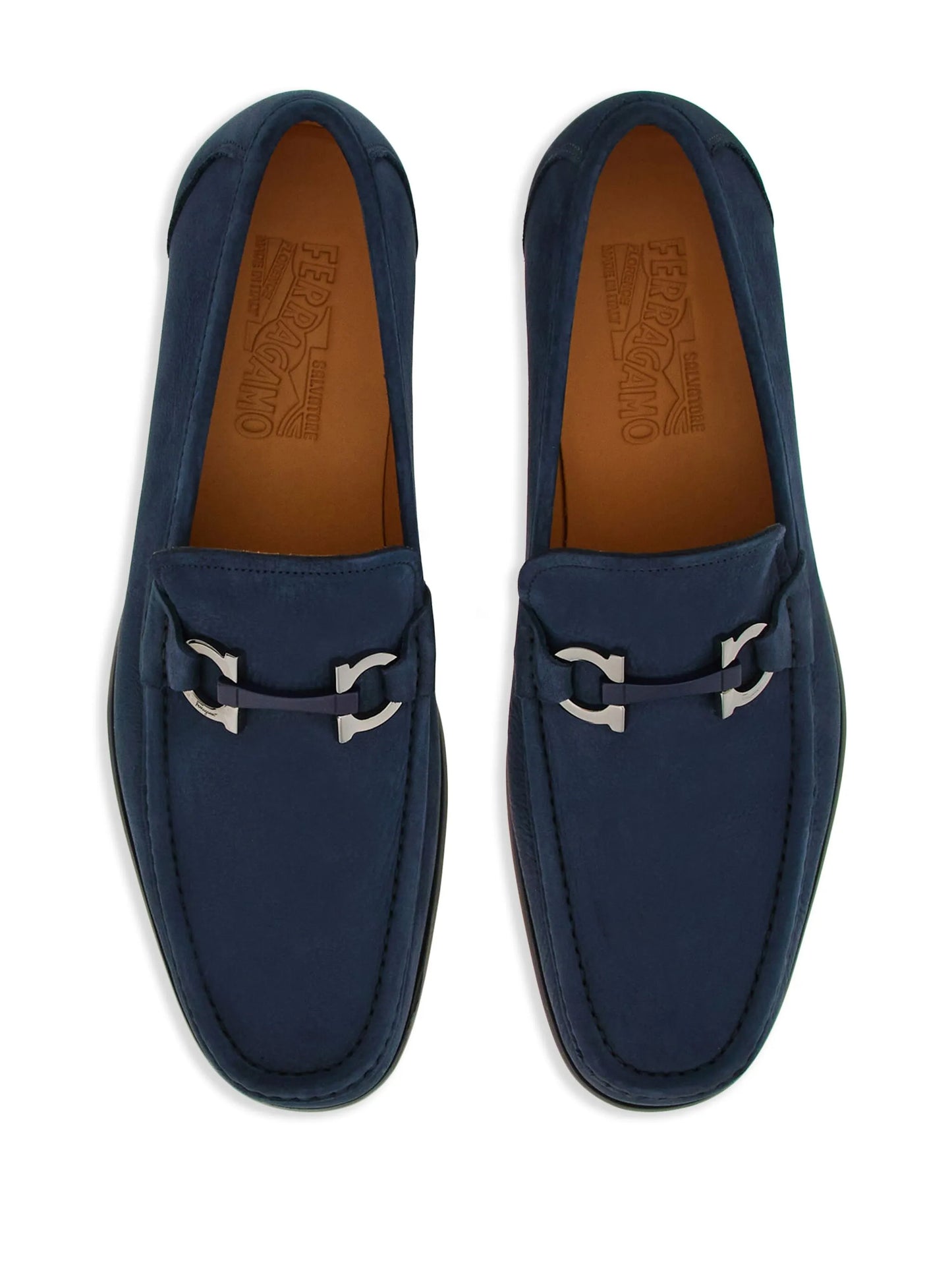 Gancini suede loafers