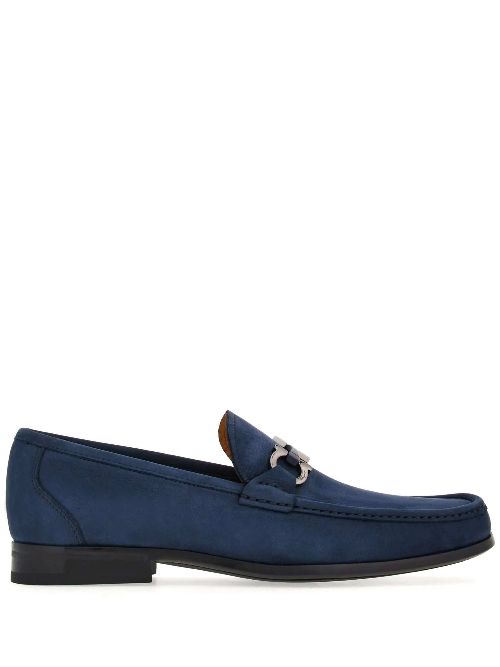 Gancini suede loafers