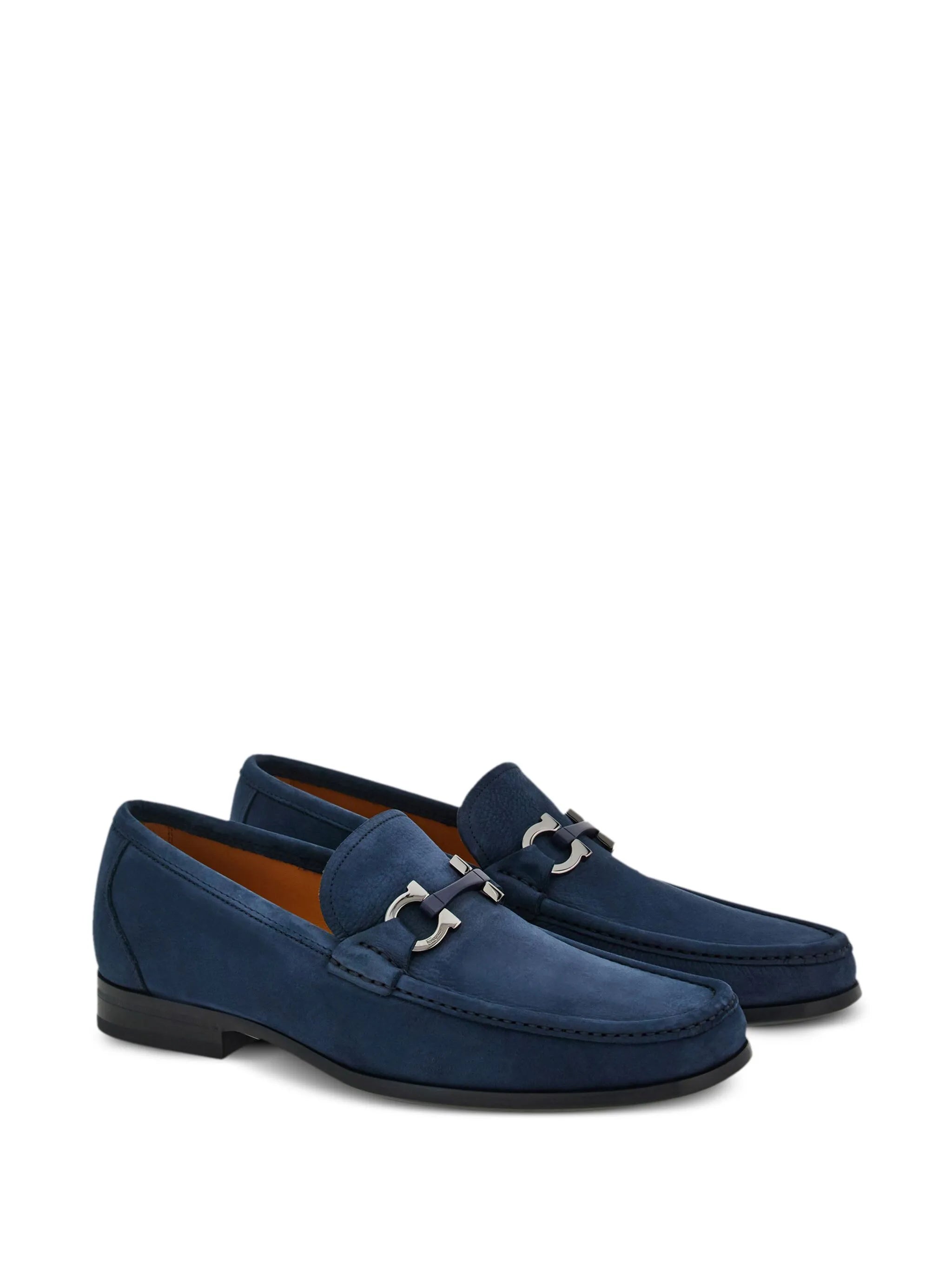 Gancini suede loafers