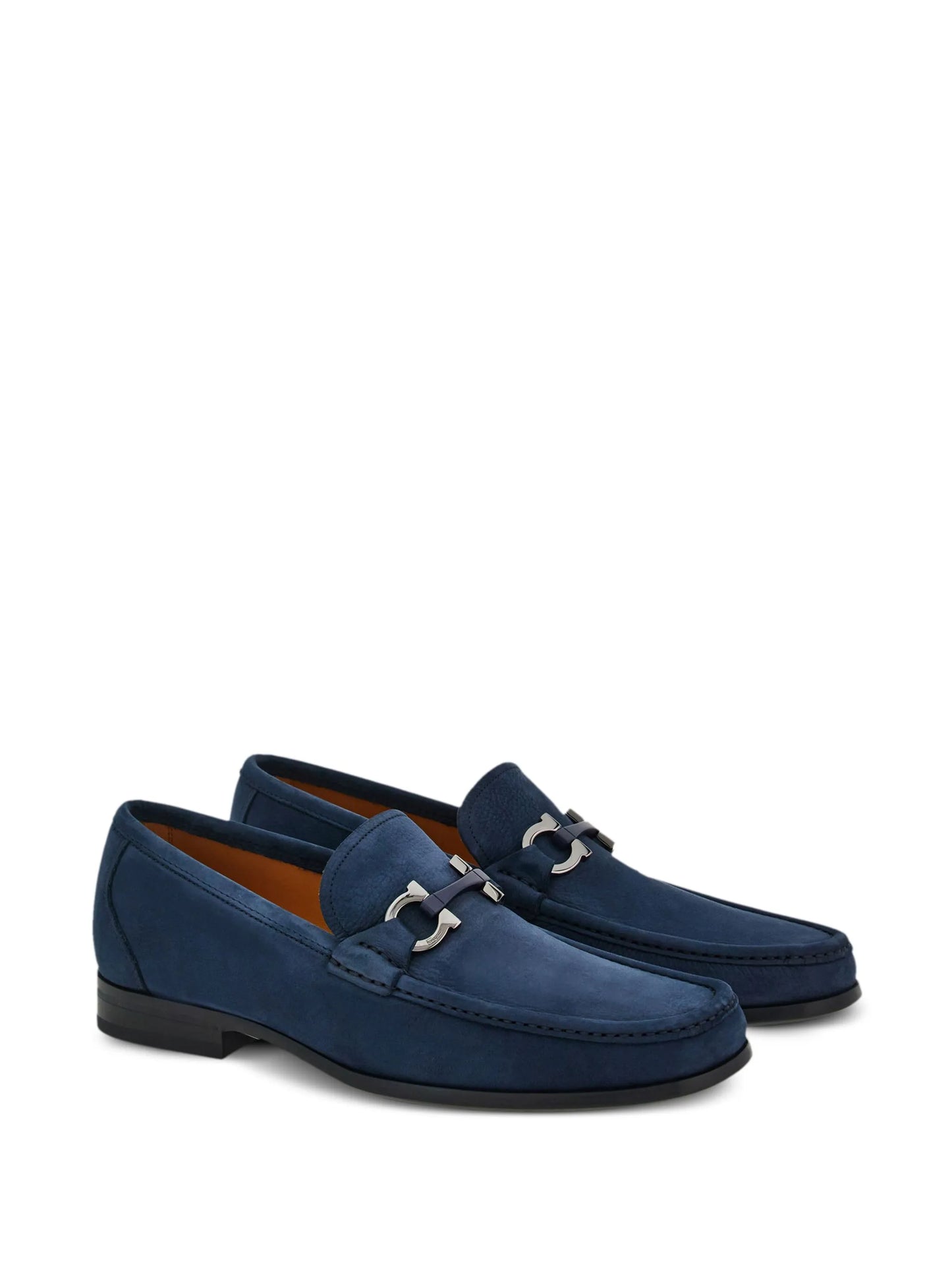 Gancini suede loafers