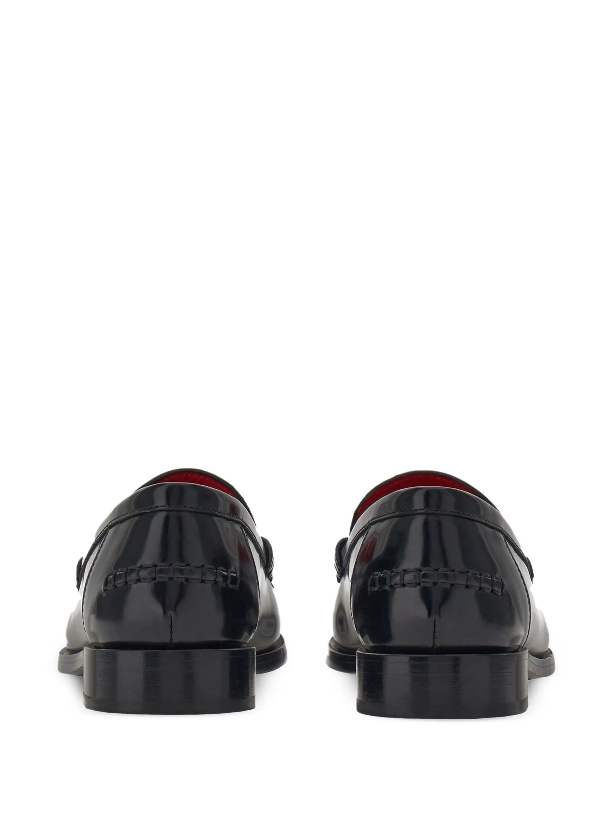 debossed-logo leather loafers