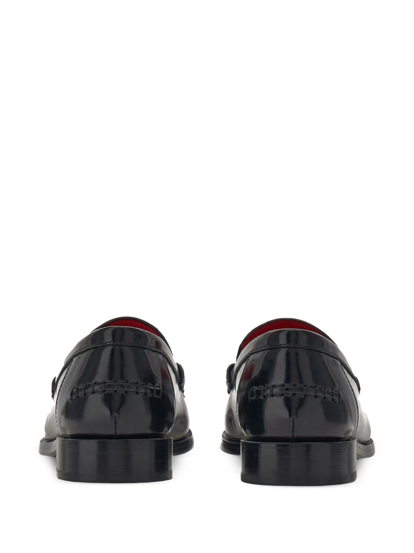 debossed-logo leather loafers
