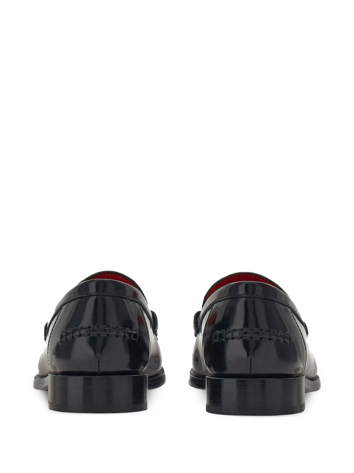 debossed-logo leather loafers