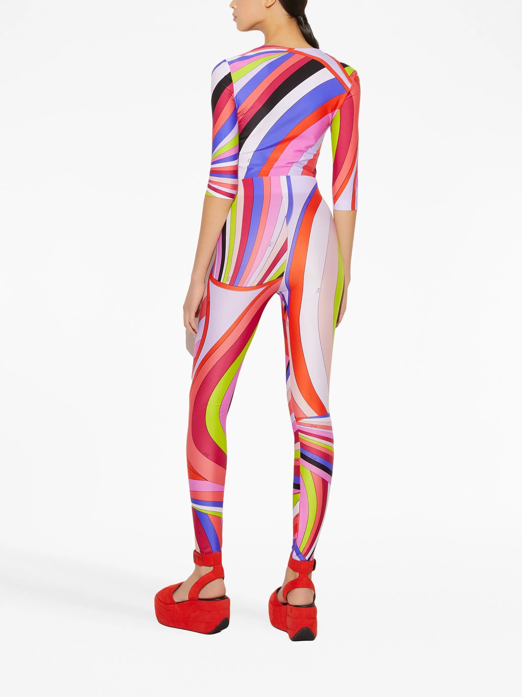 Iride-print high-waisted leggings