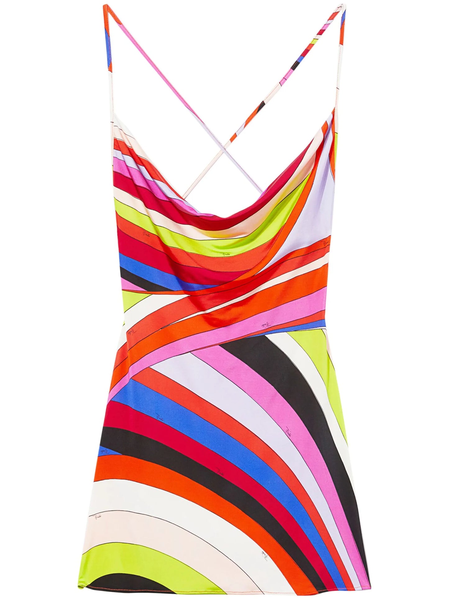 Iride-print open-back minidress