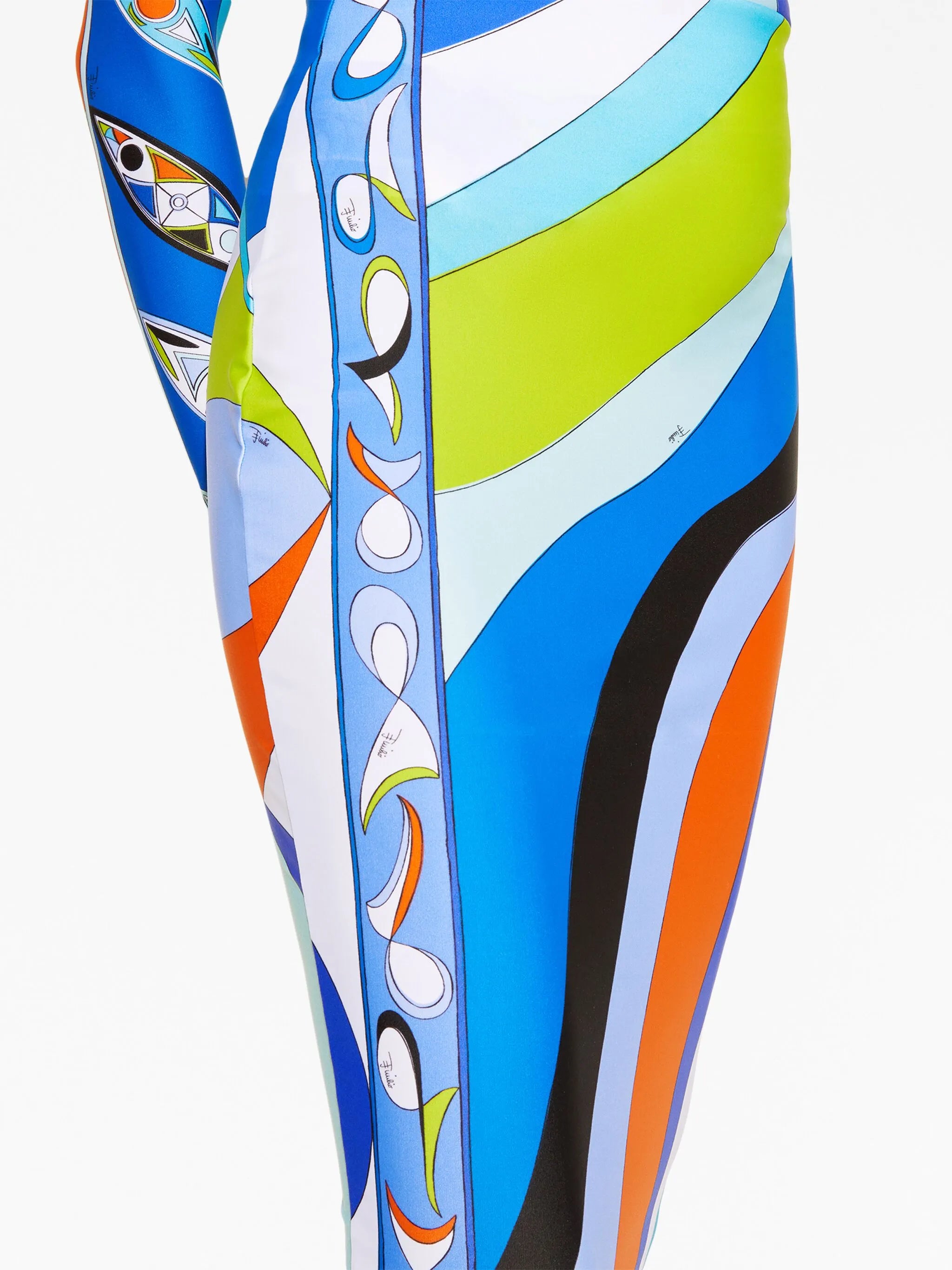 Pesci-print high-waist skirt