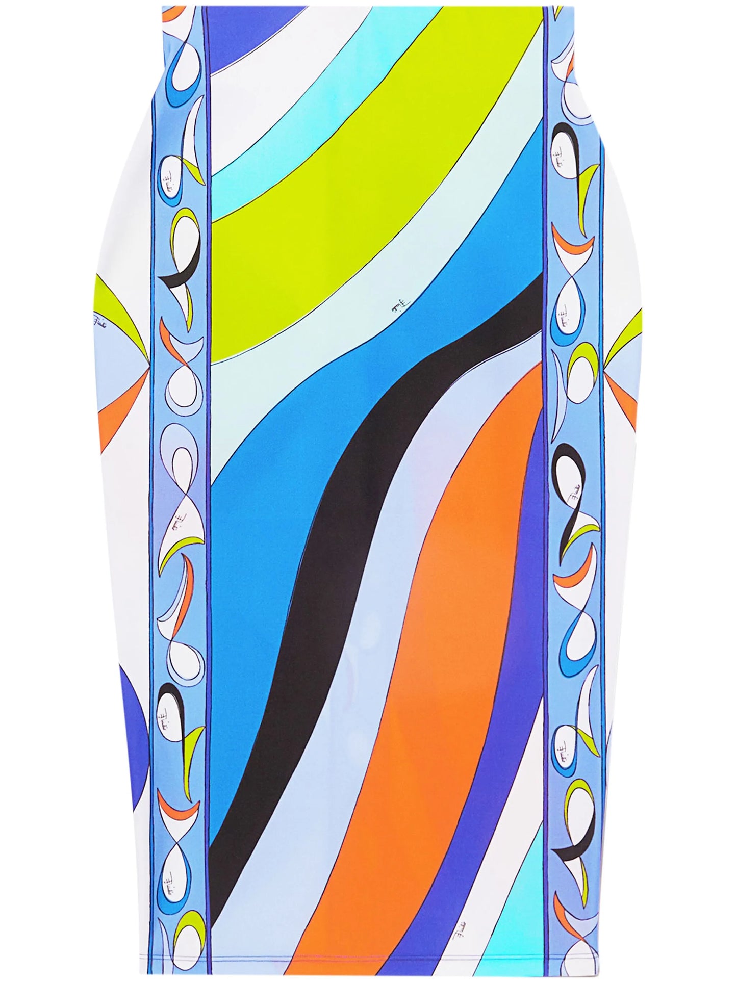Pesci-print high-waist skirt