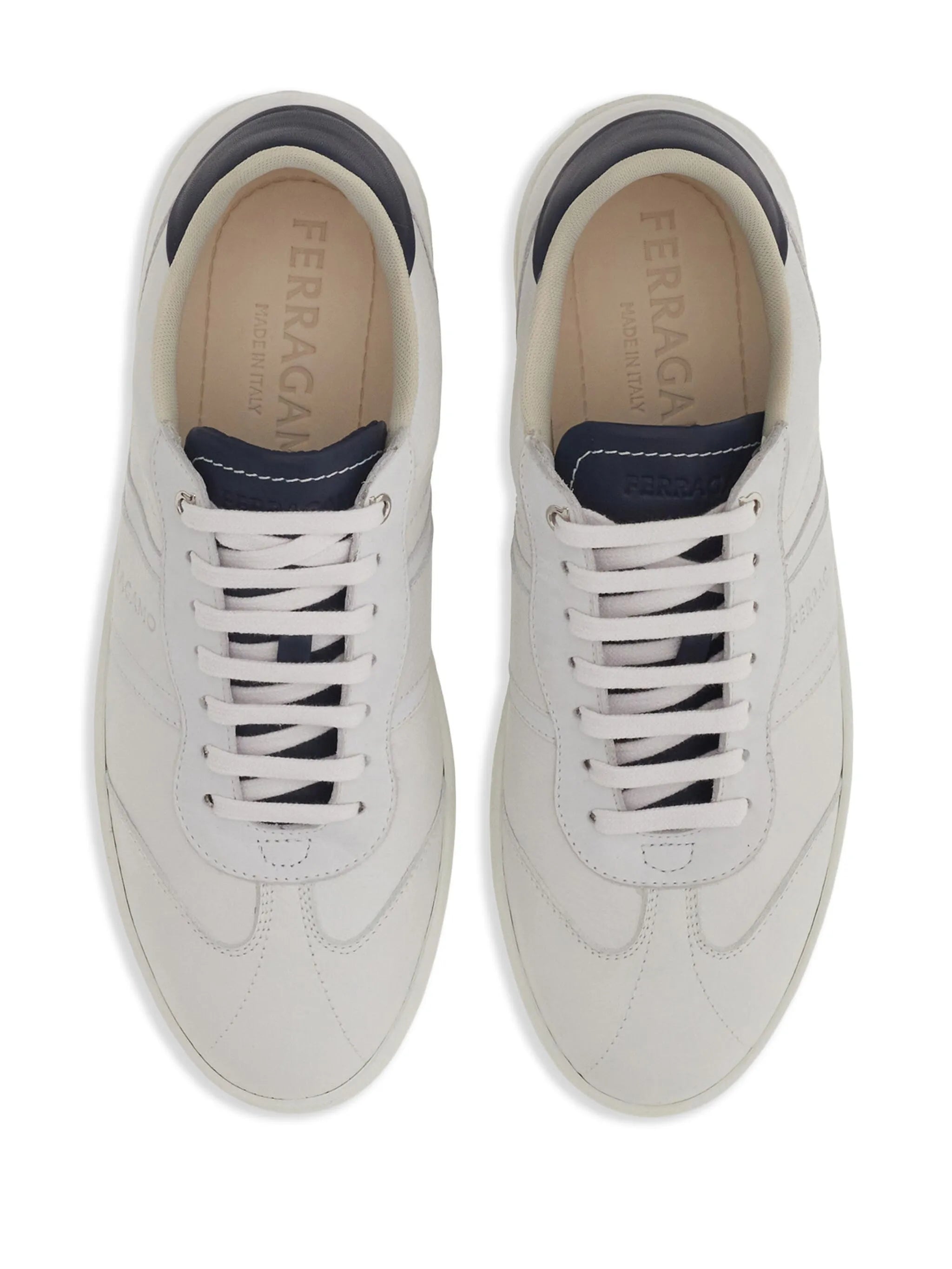 logo-embossed panelled sneakers