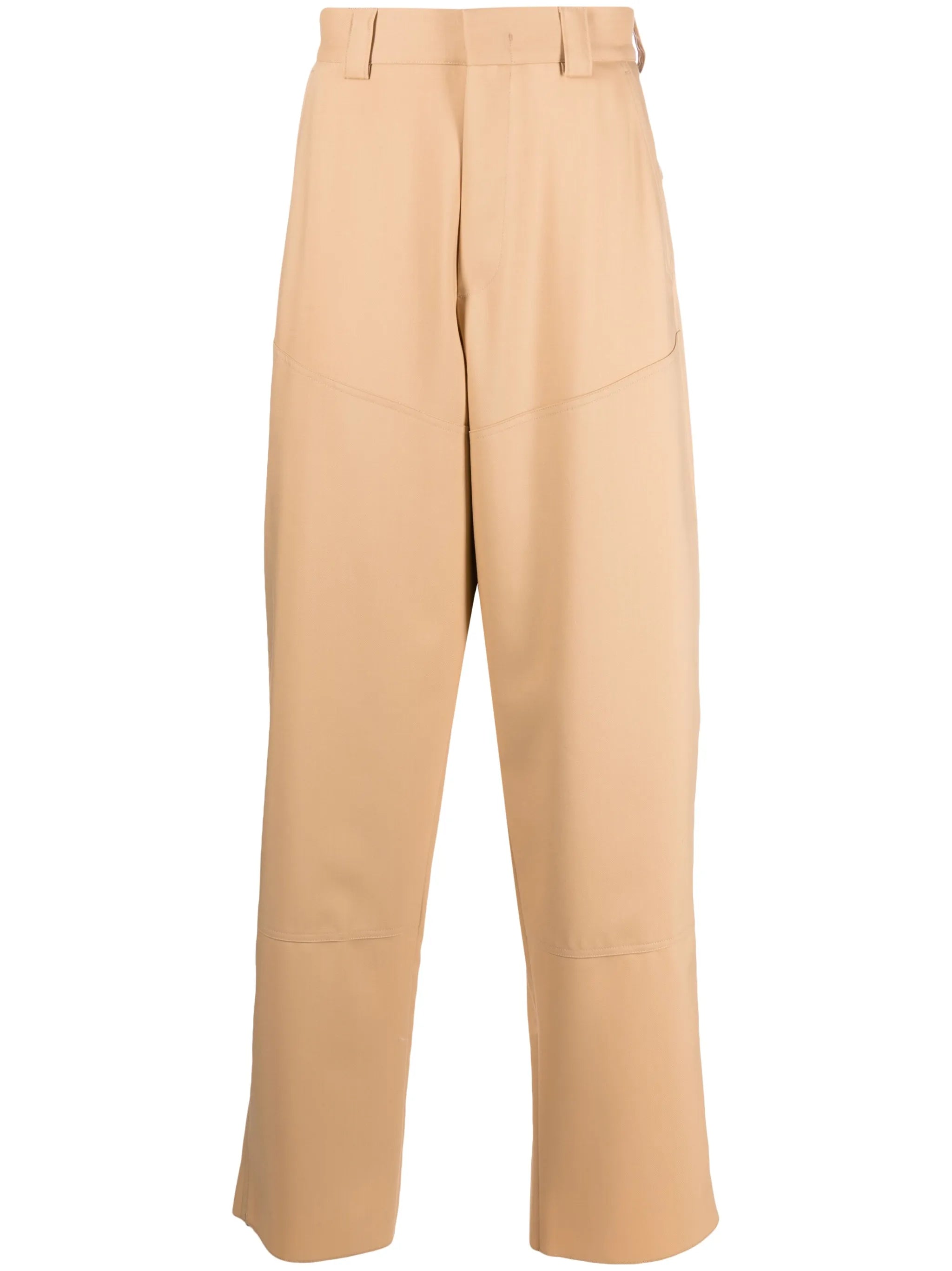 straight-leg wool trousers