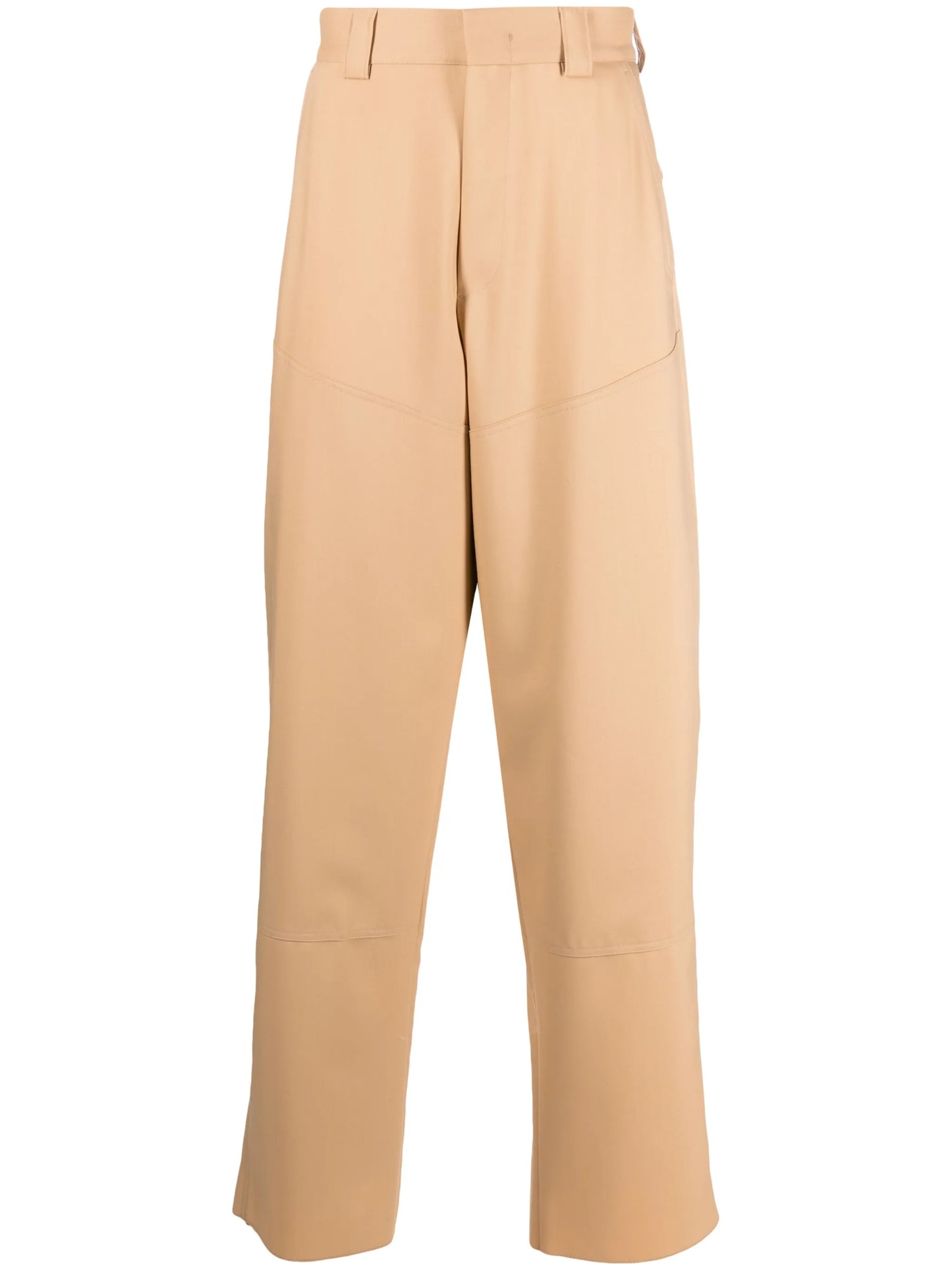 straight-leg wool trousers