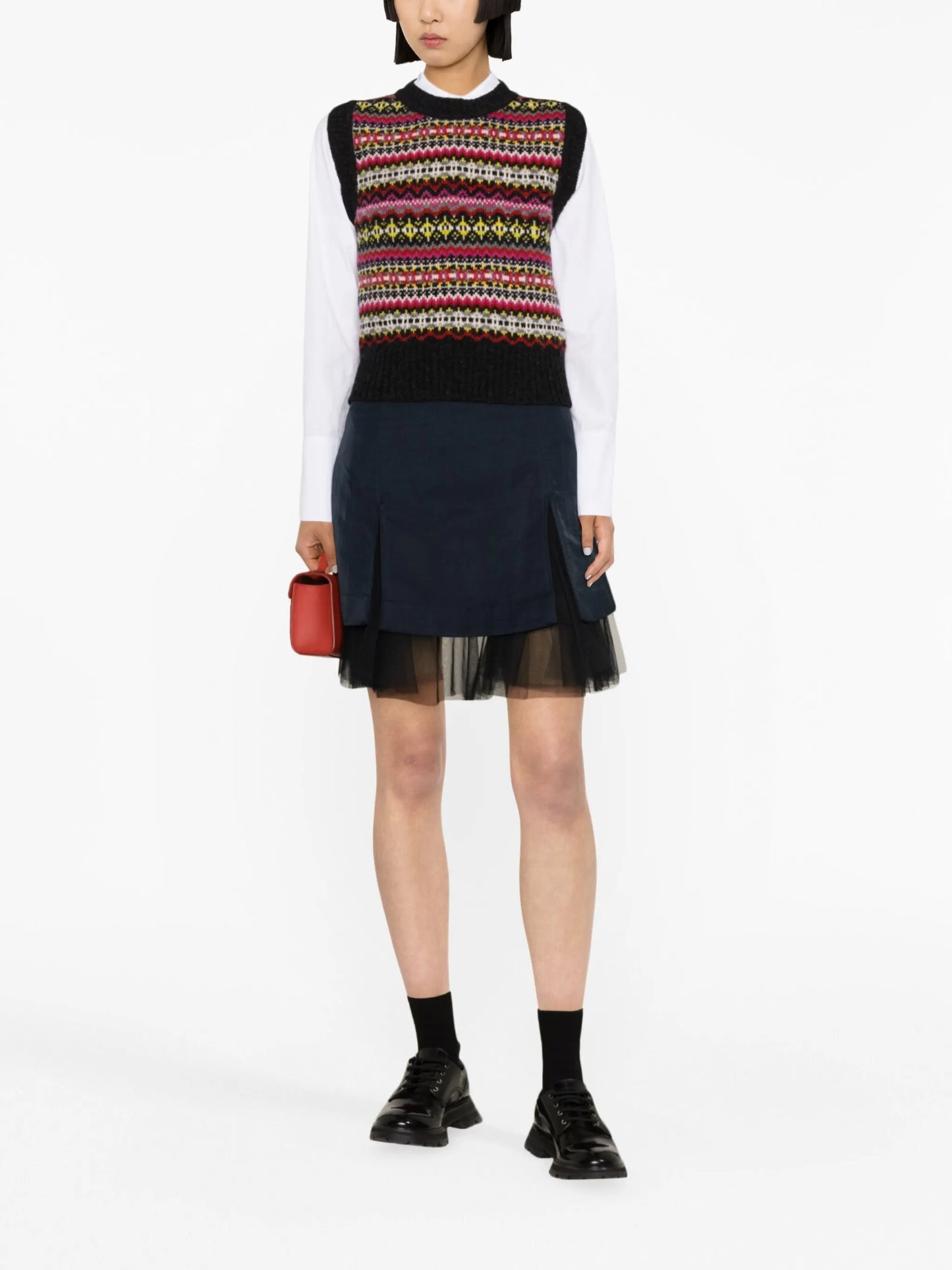 Jen Fairisle-intarsia knitted top