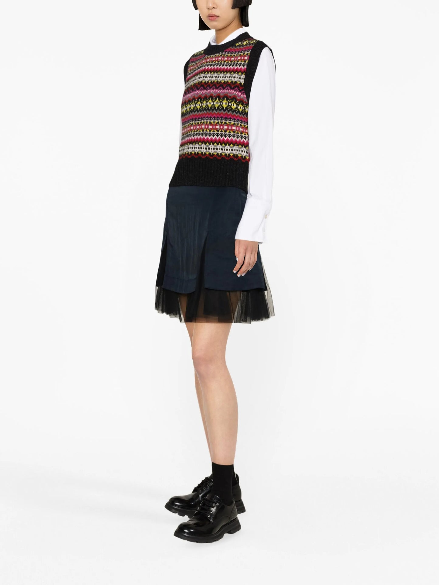 Jen Fairisle-intarsia knitted top