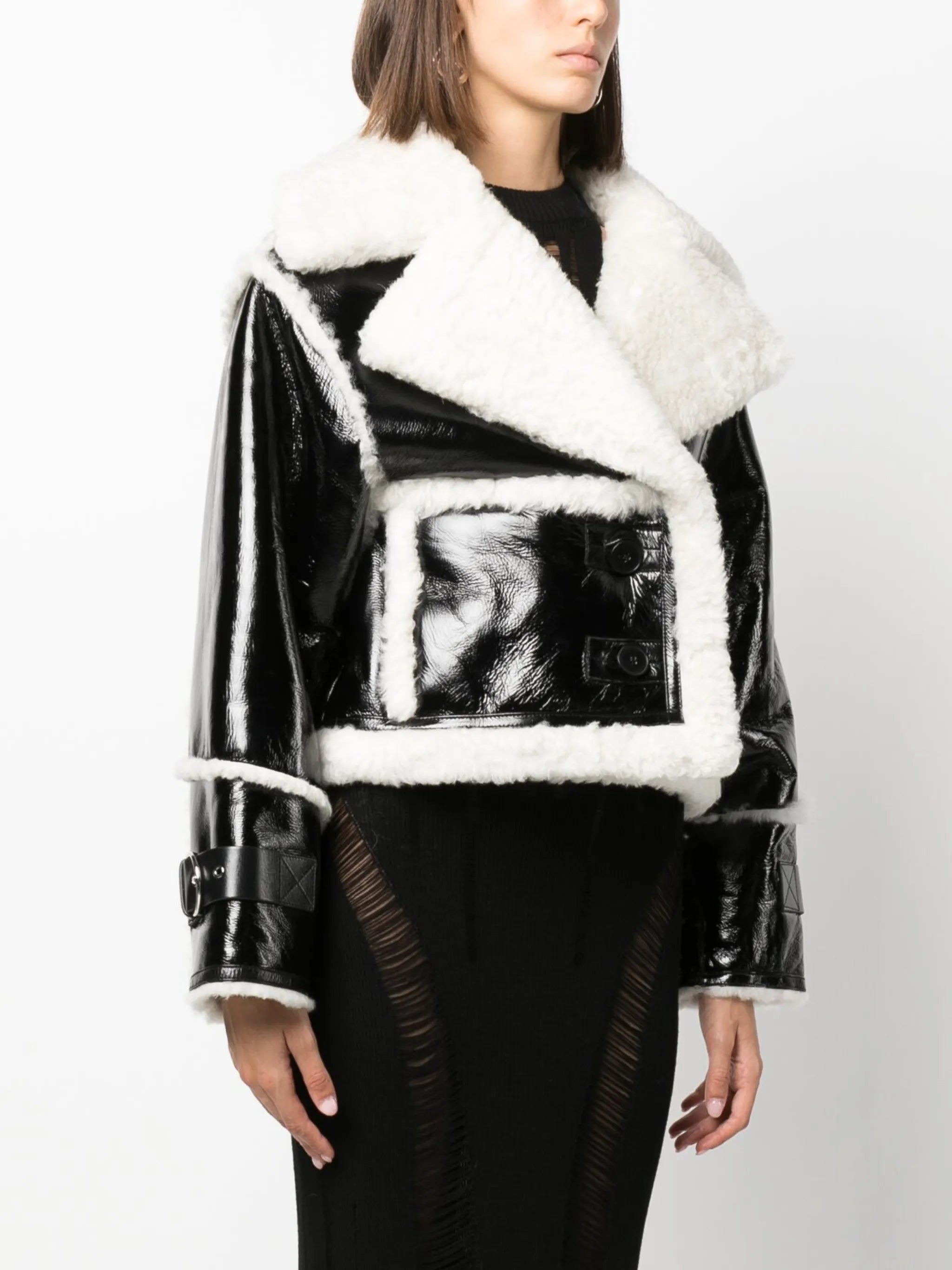 Reva cropped shearling jacket