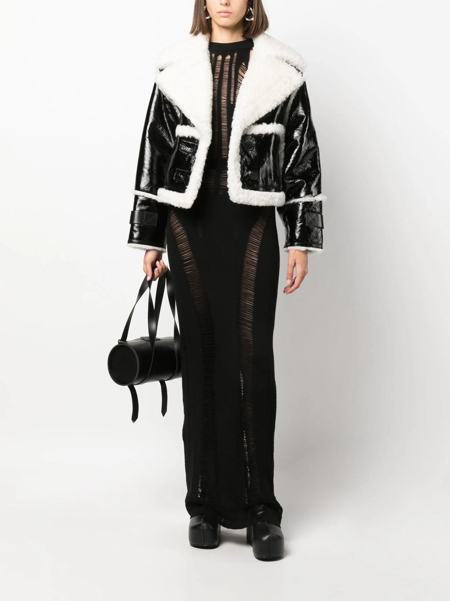 Reva cropped shearling jacket