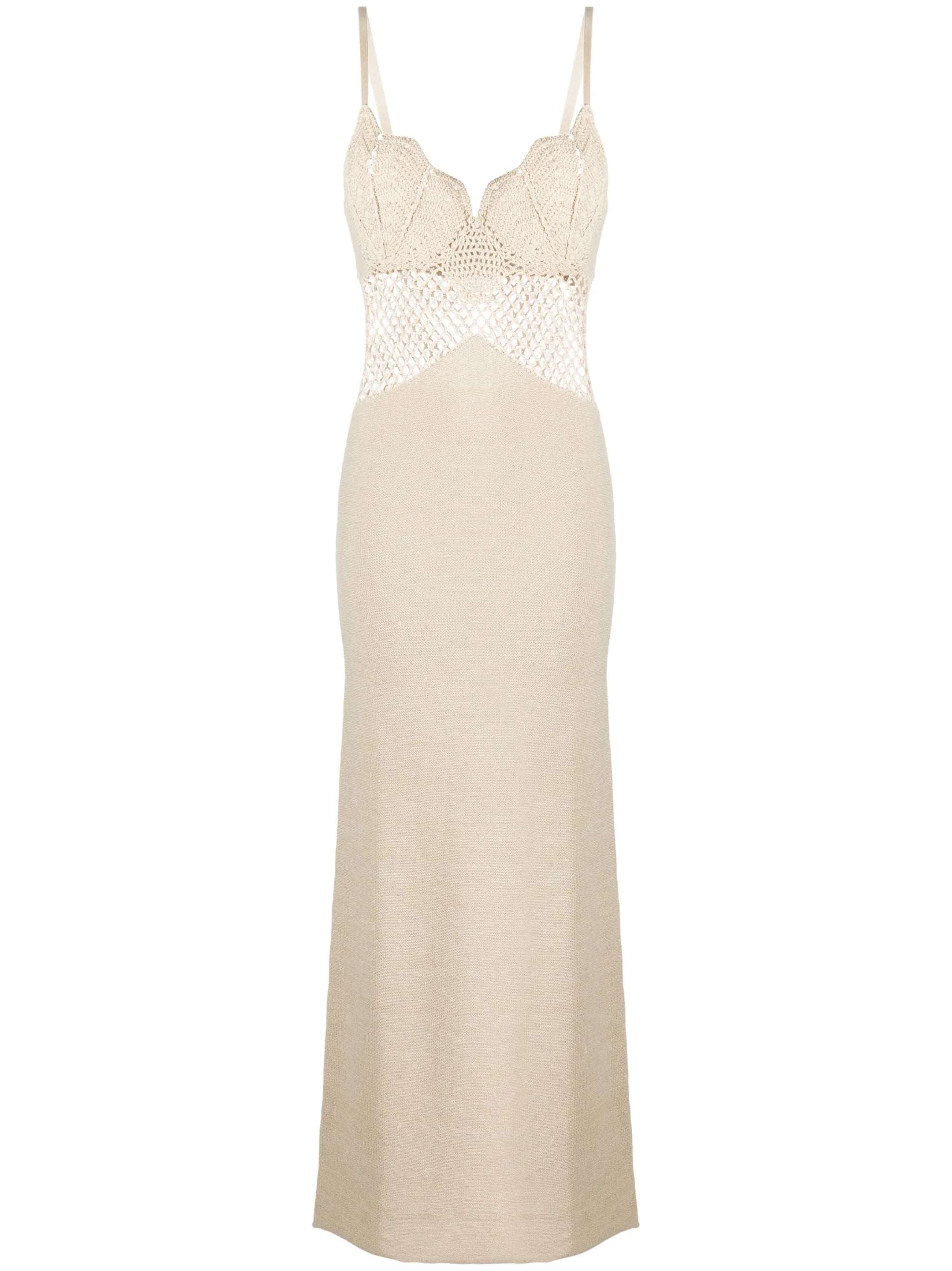 Tara crochet-knit maxi dress