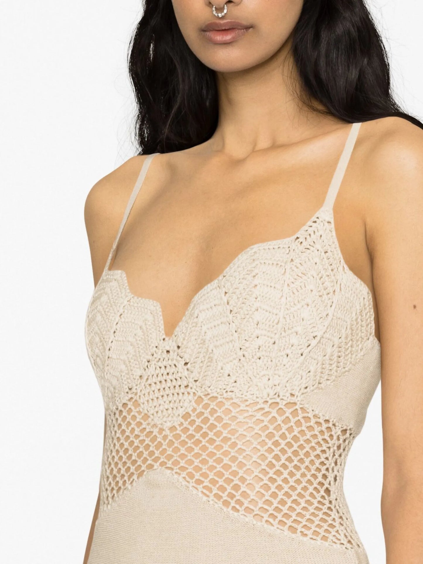 Tara crochet-knit maxi dress