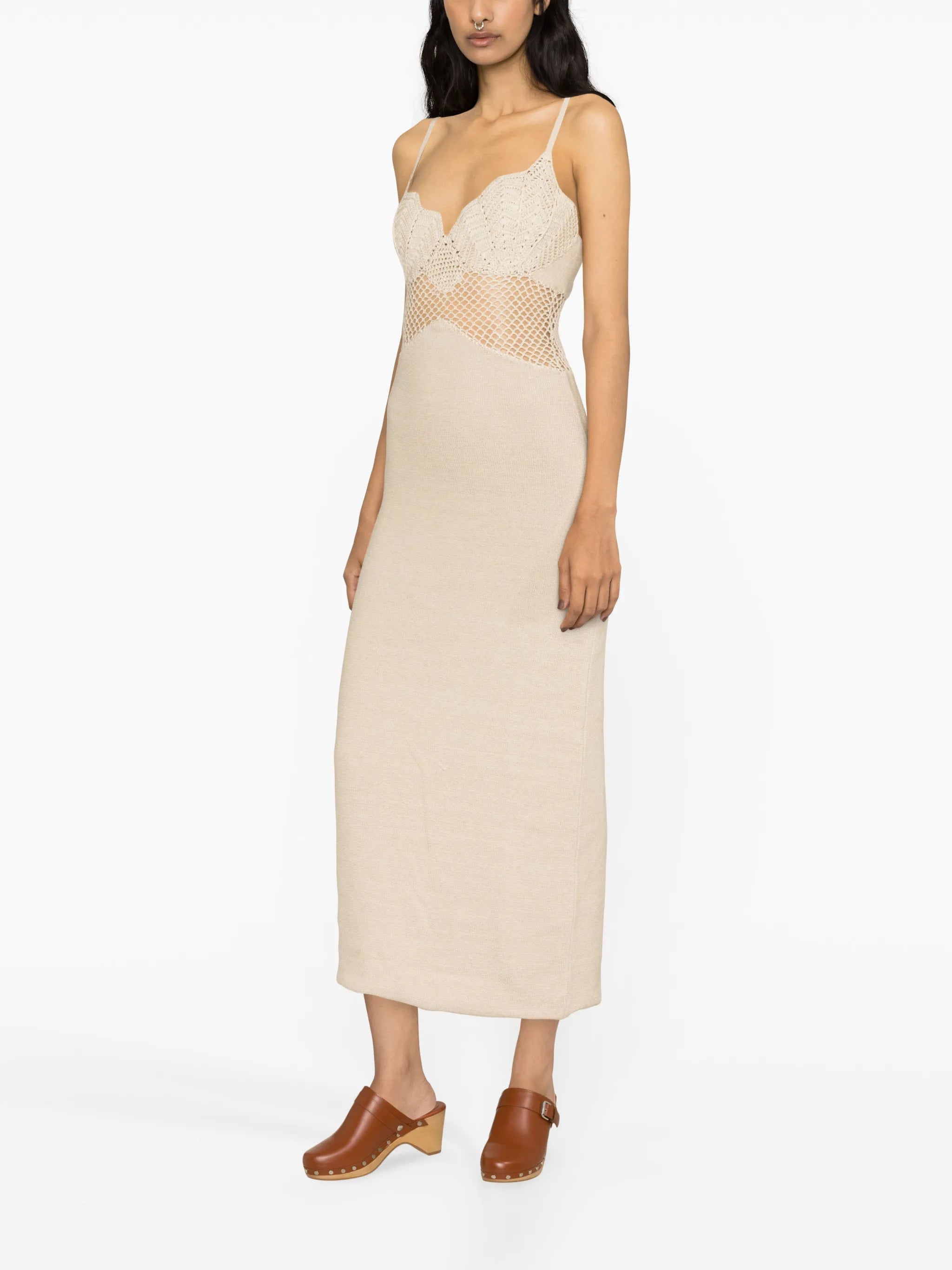 Tara crochet-knit maxi dress