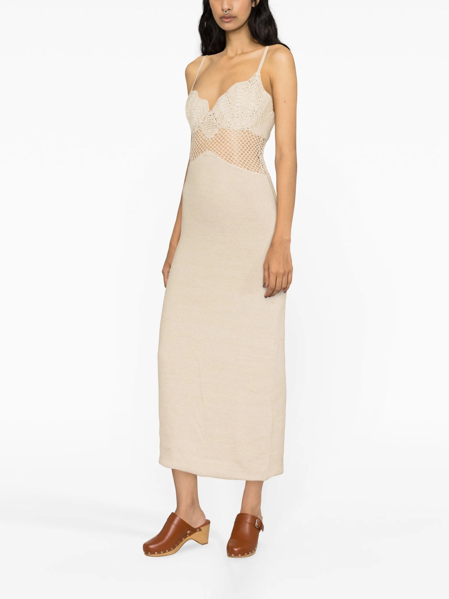 Tara crochet-knit maxi dress