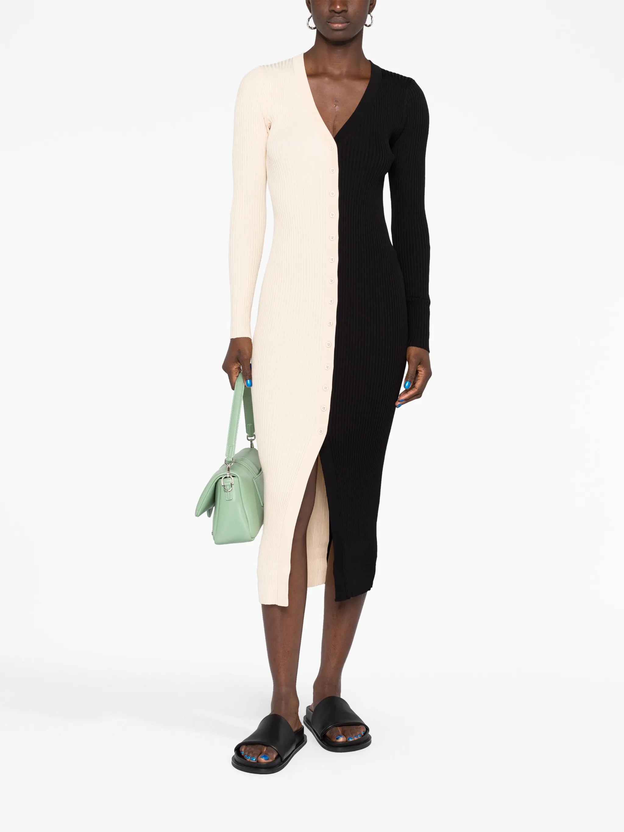 Shoko colour-block ribbed-knit dress