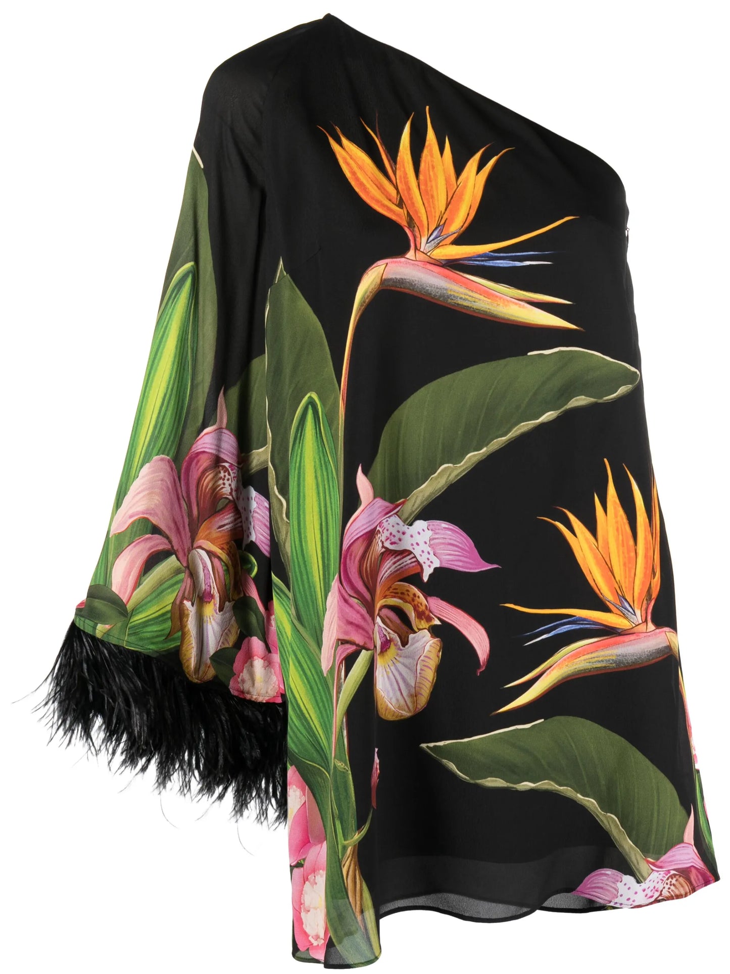 Vida asymmetric floral-print minidress