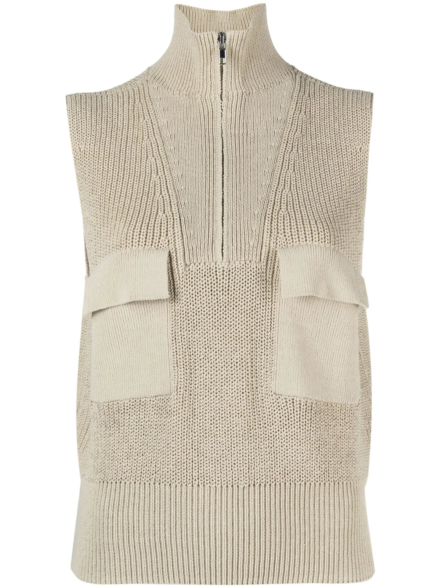 Pieri half-zip knitted top