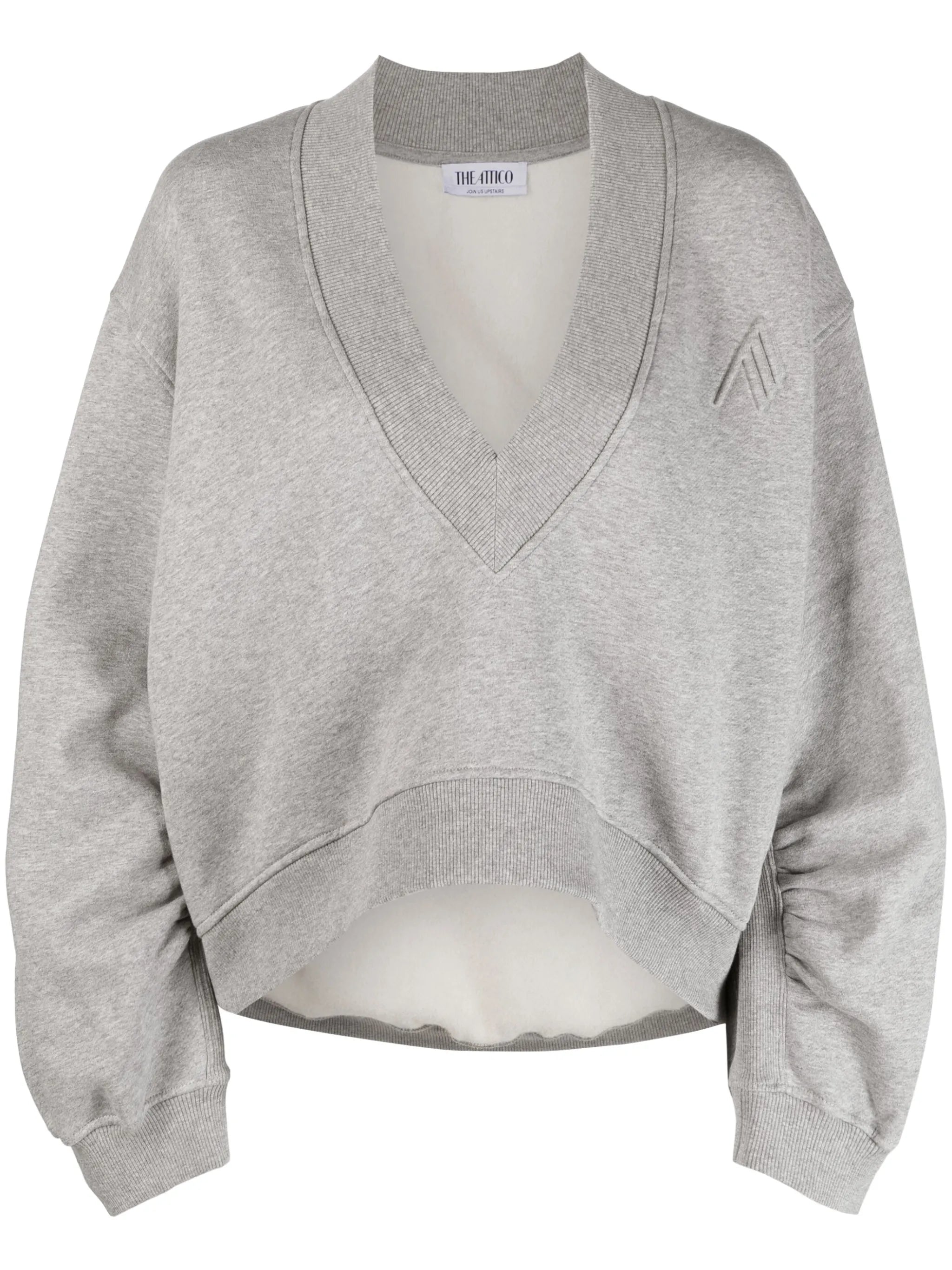 V-neck cotton sweatshirt