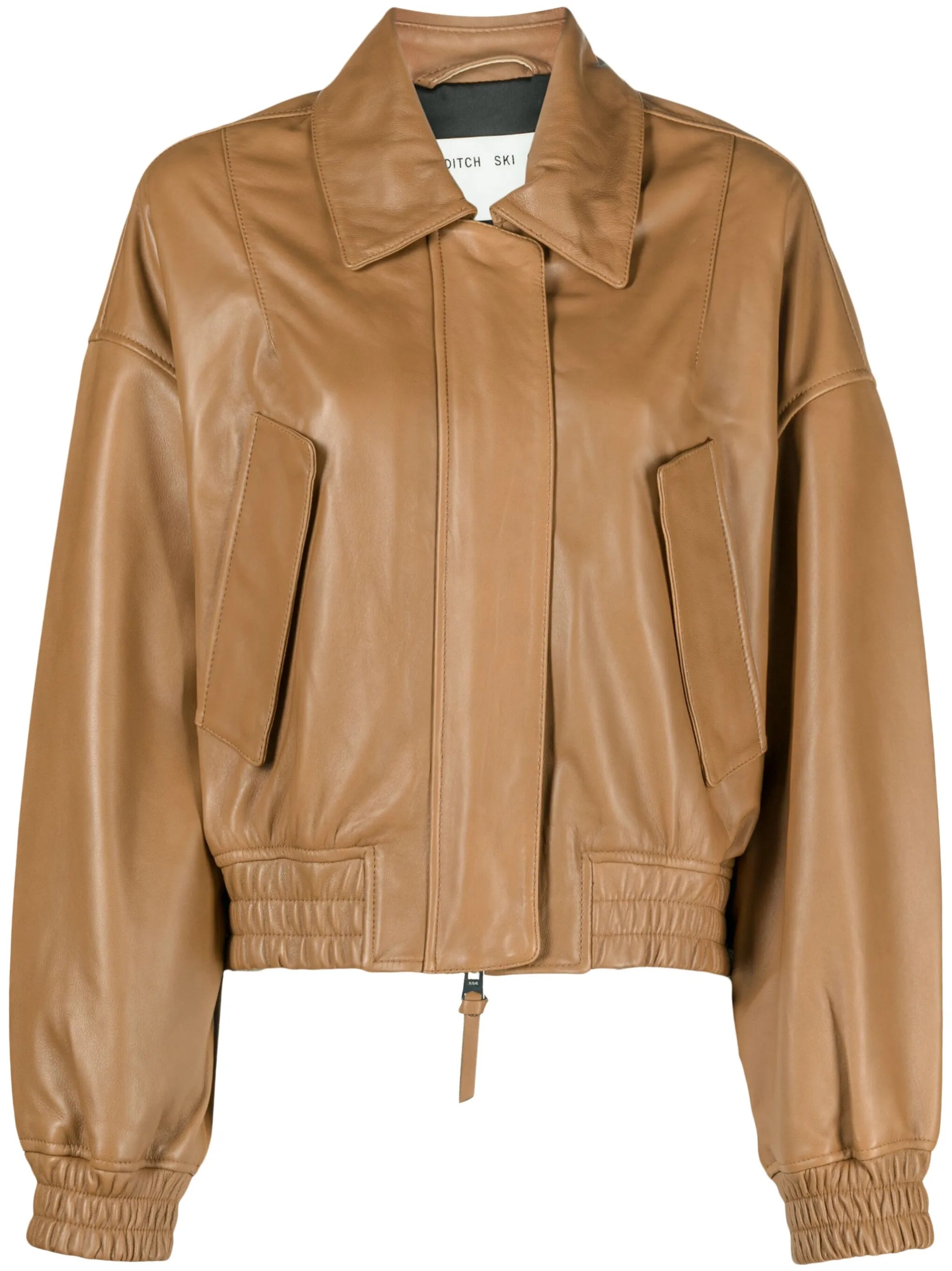 Elle leather bomber jacket