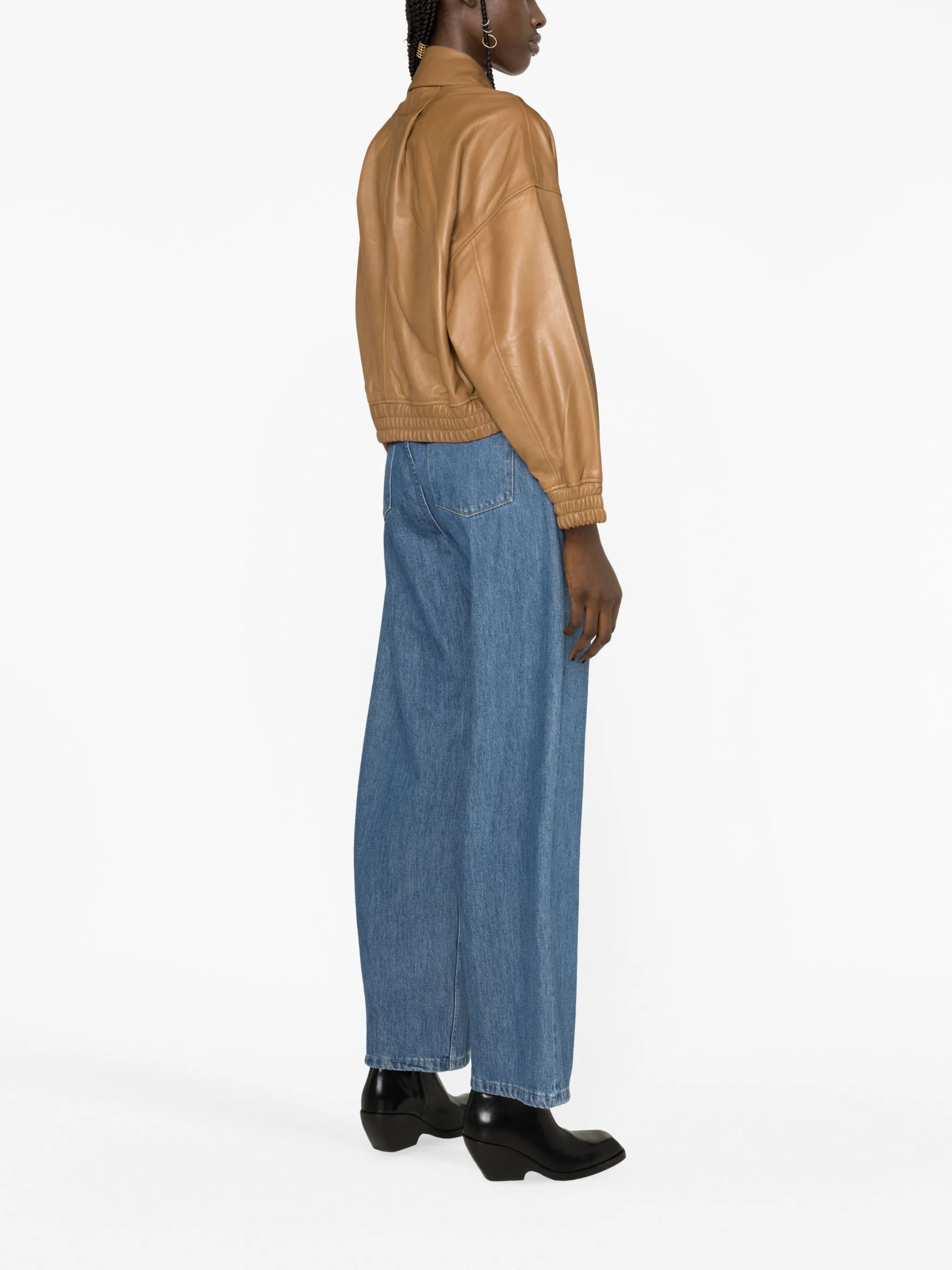 Elle leather bomber jacket