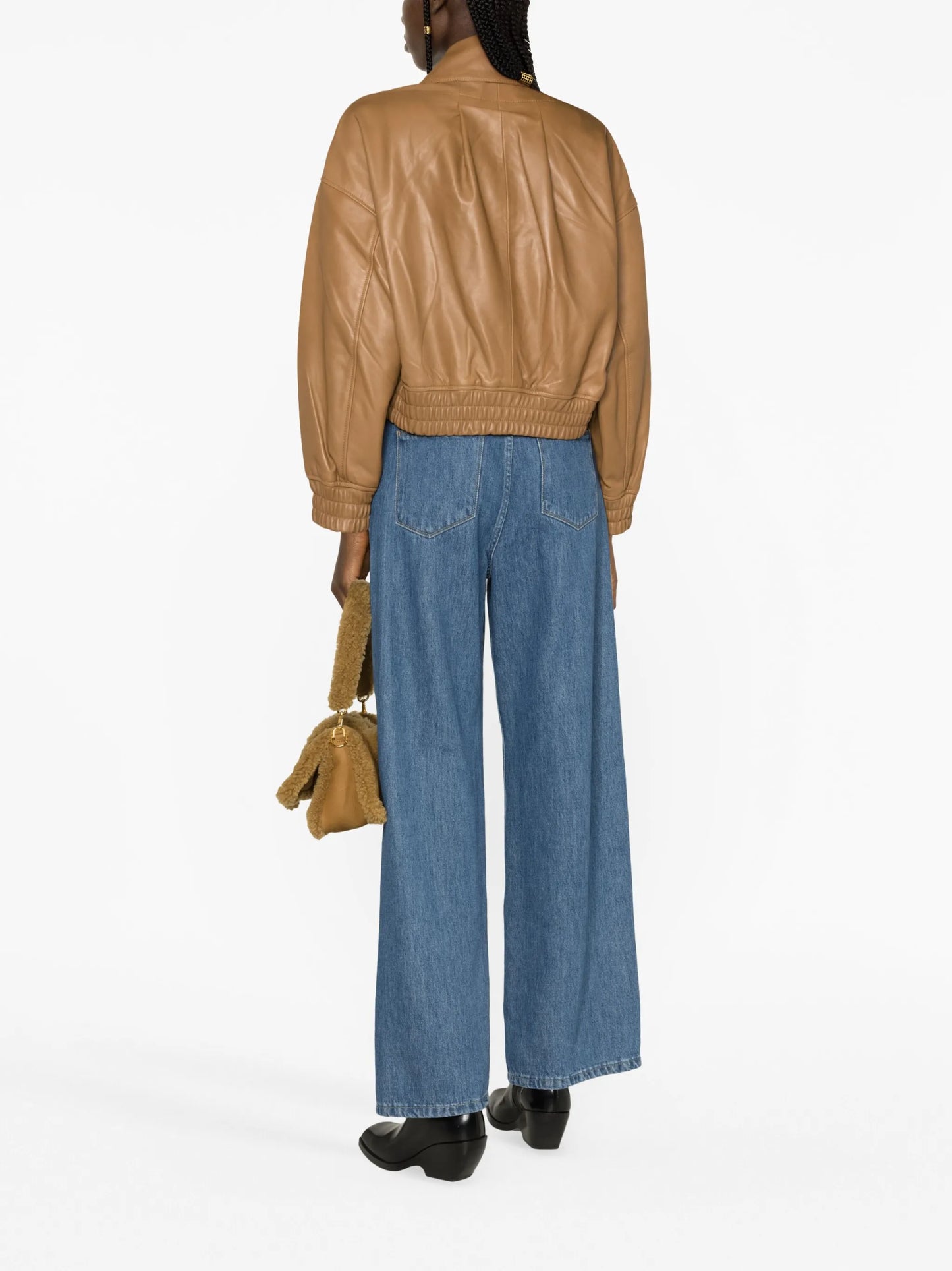 Elle leather bomber jacket