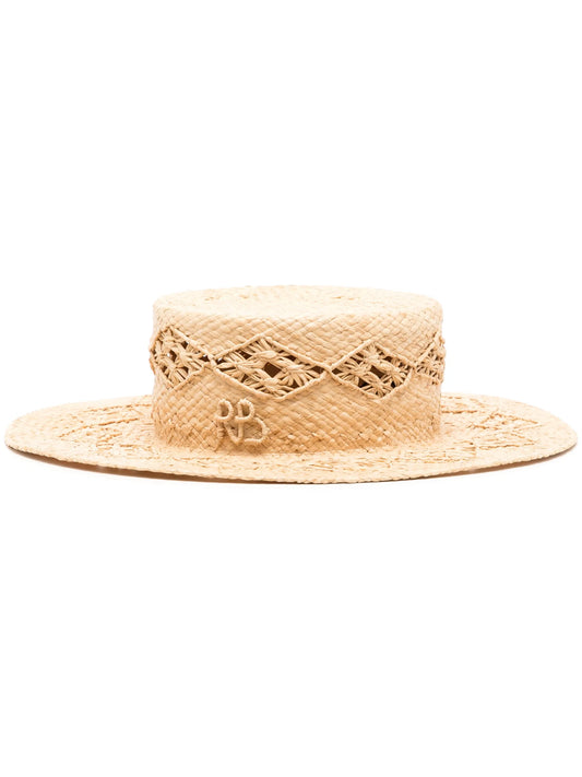 appliqué-logo straw hat