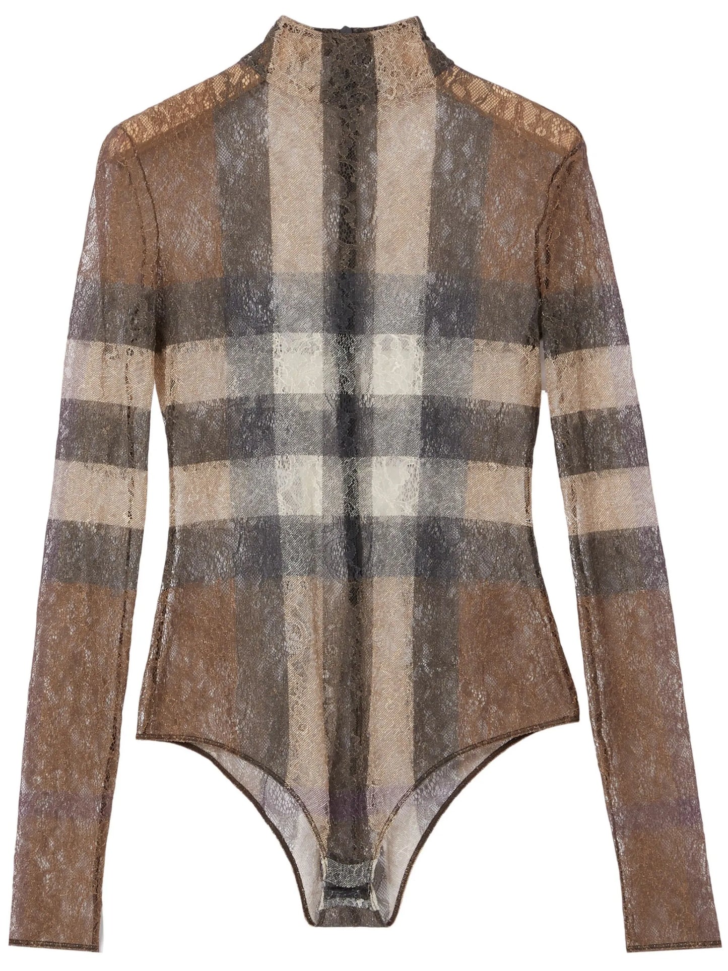 checkered lace bodysuit