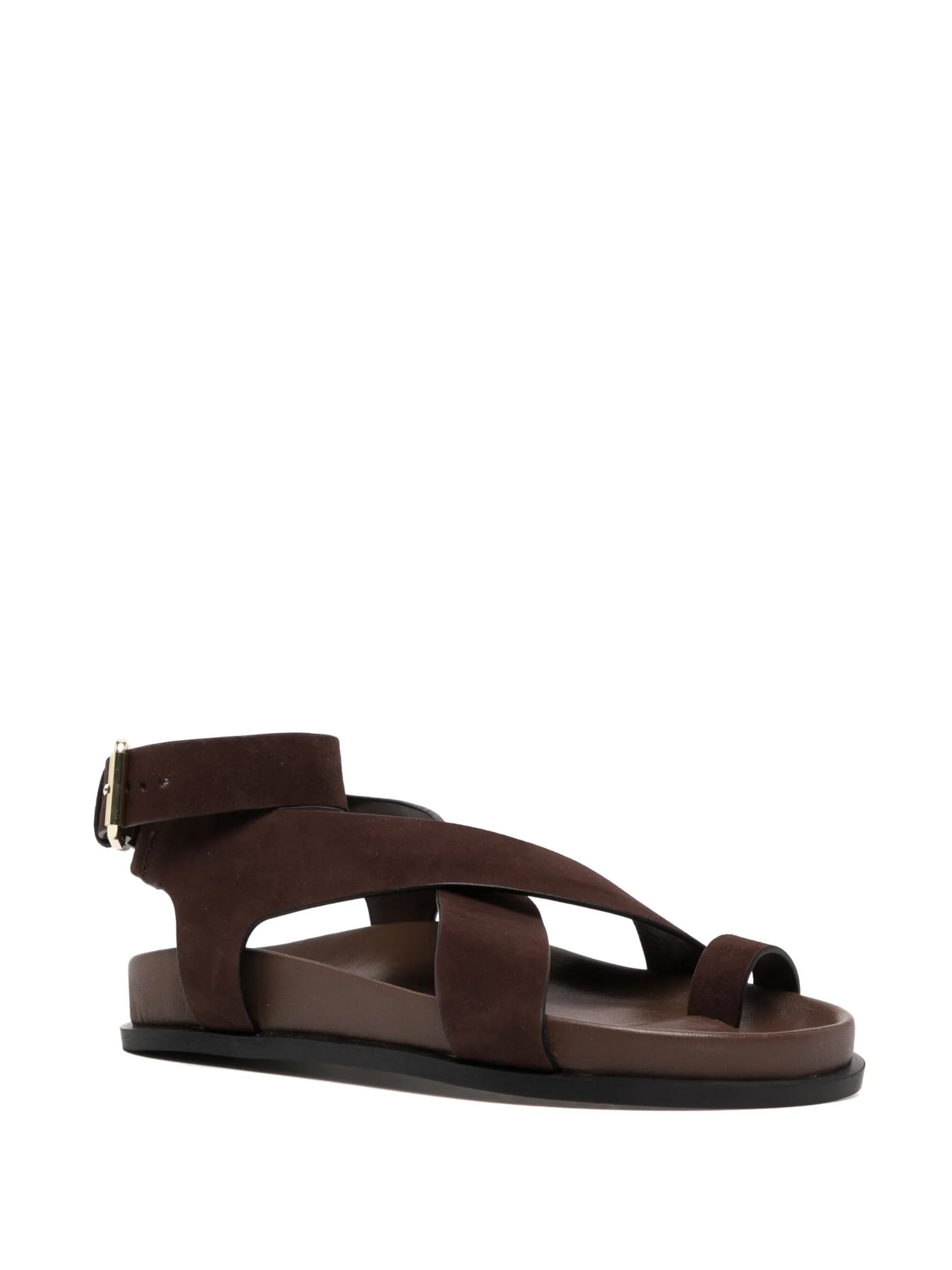 crossover-strap leather sandals