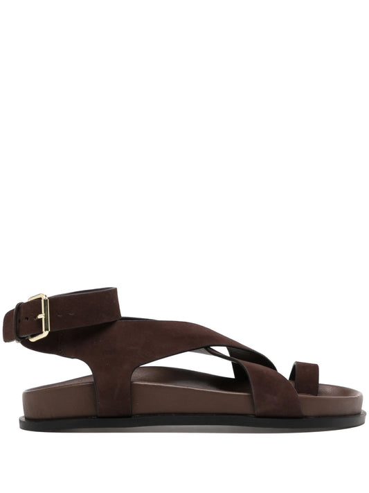 crossover-strap leather sandals