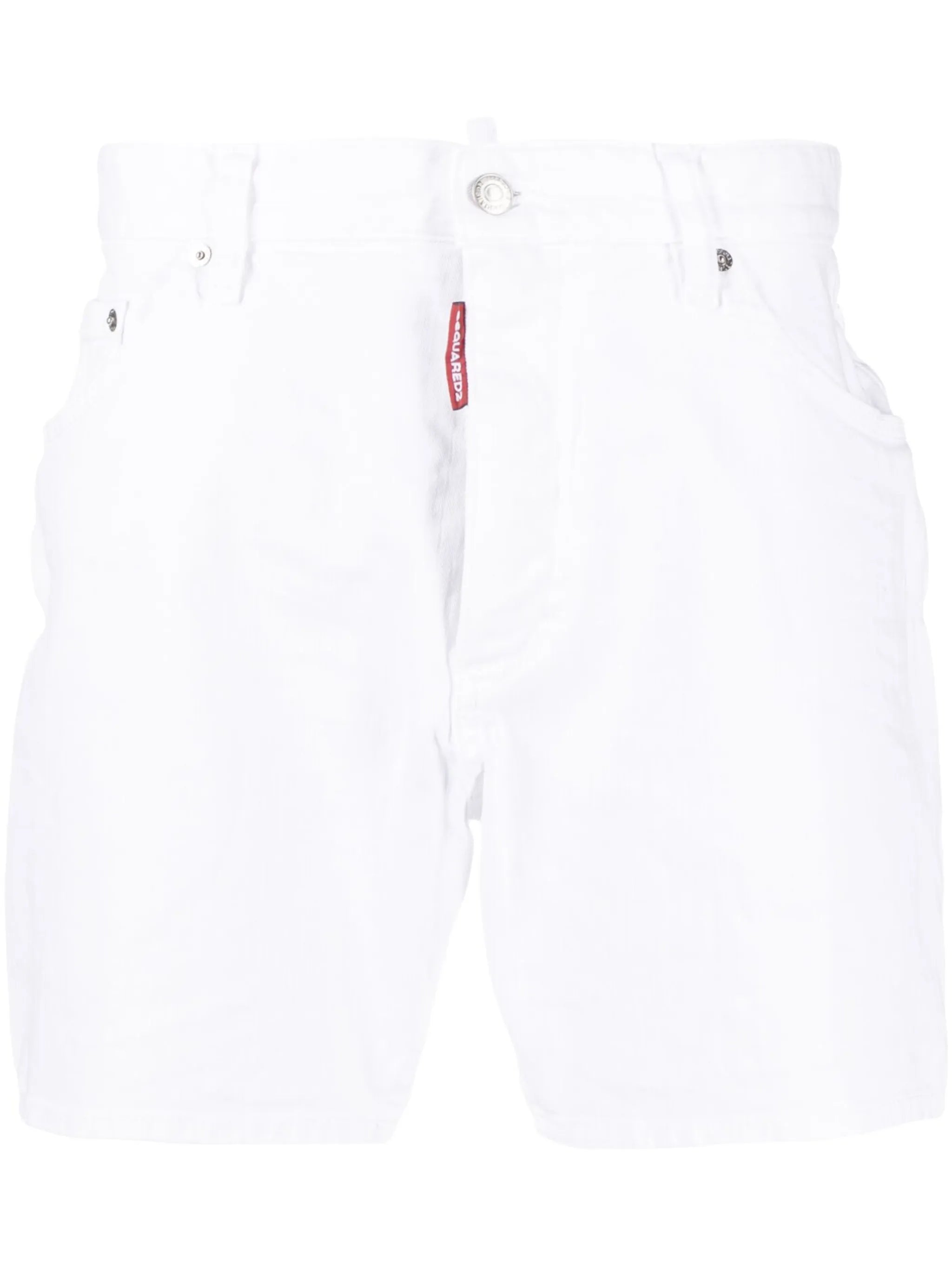 thigh-length cotton shorts