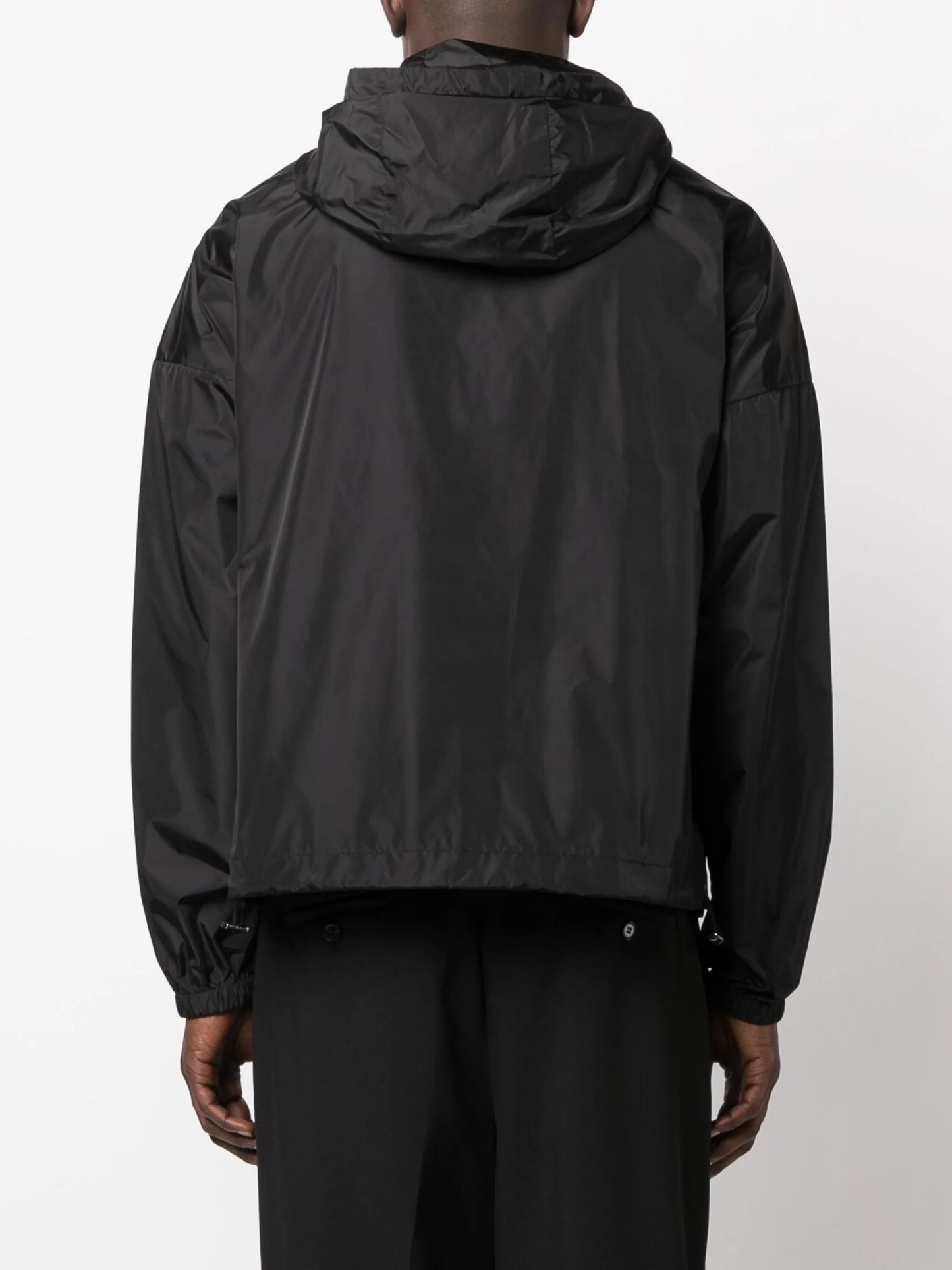 logo-patch hooded windbreaker jacket