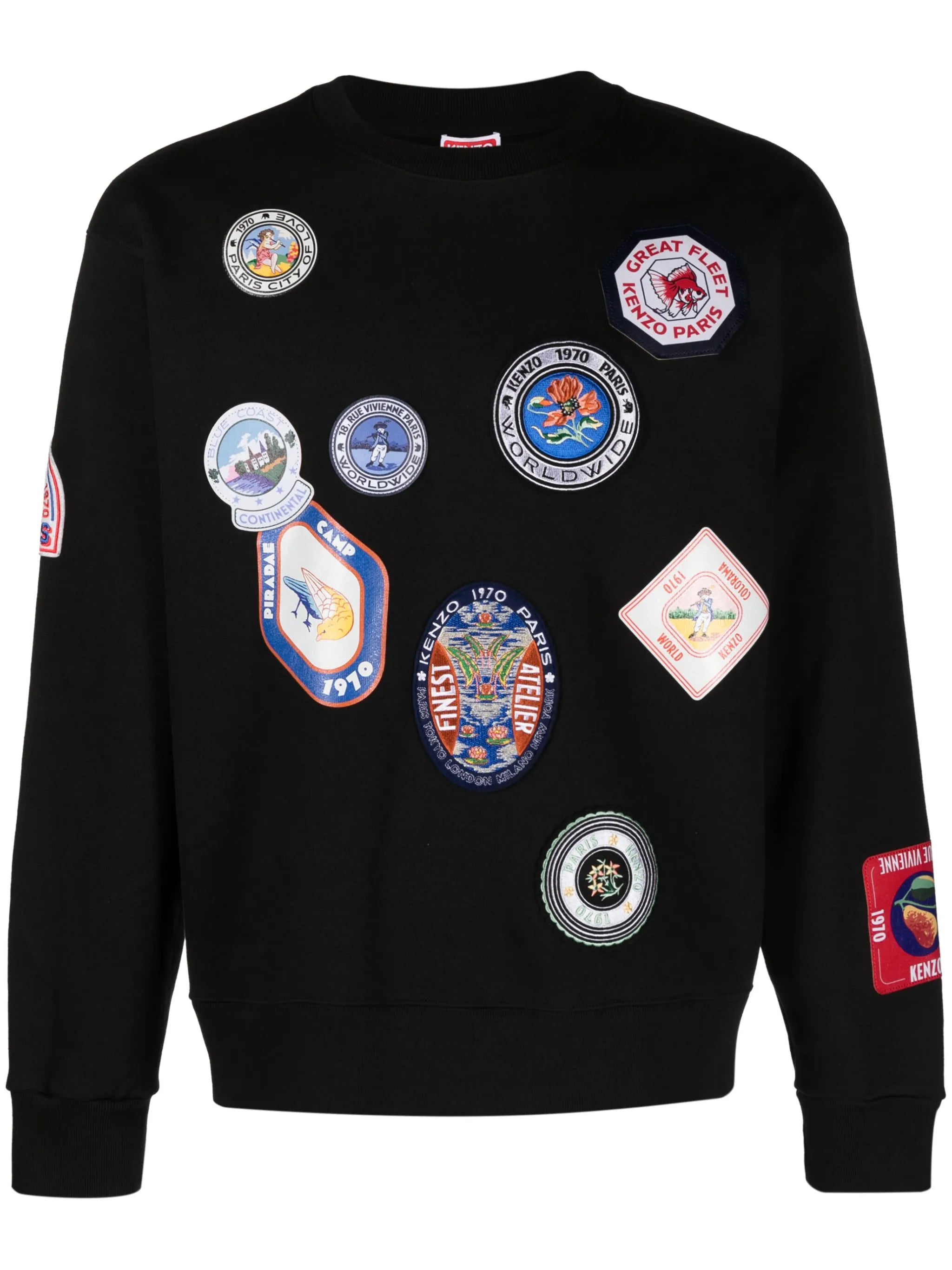 logo-patches drop-shoulder sweatshirt