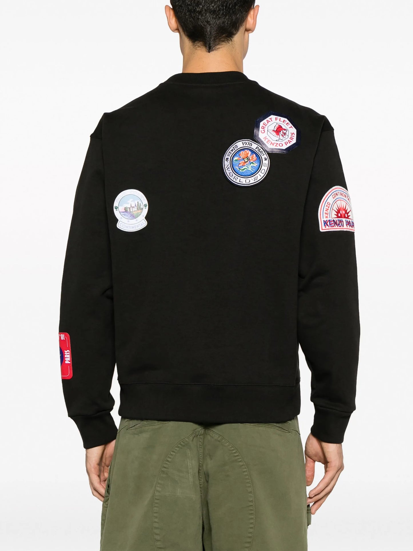logo-patches drop-shoulder sweatshirt