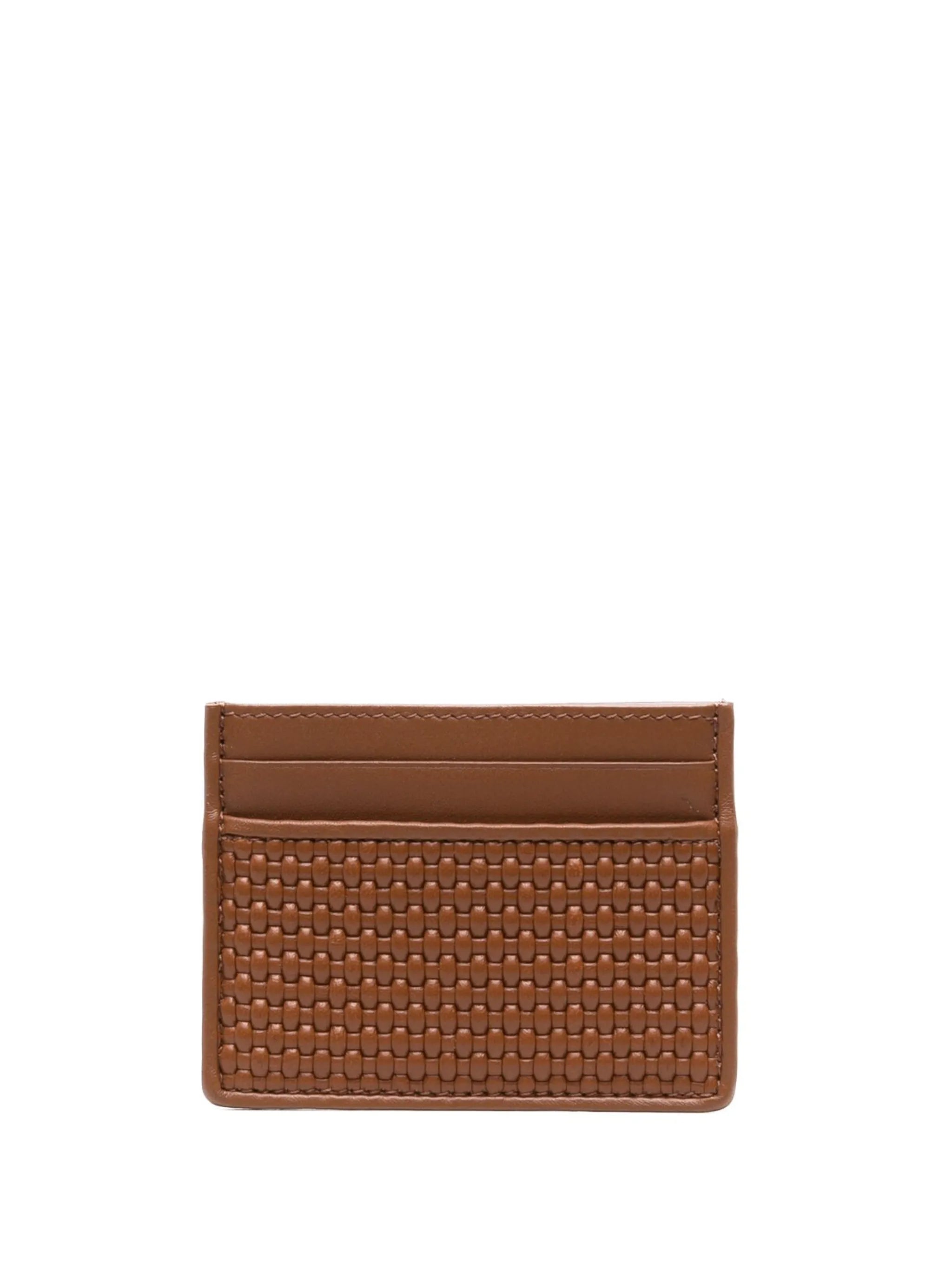 woven leather cardholder