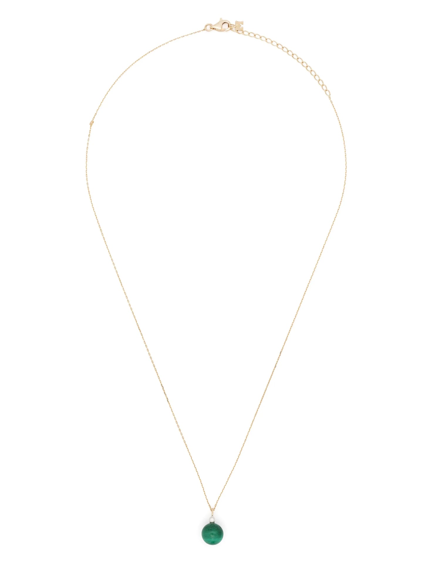 14kt yellow gold Dot malachite and diamond necklace