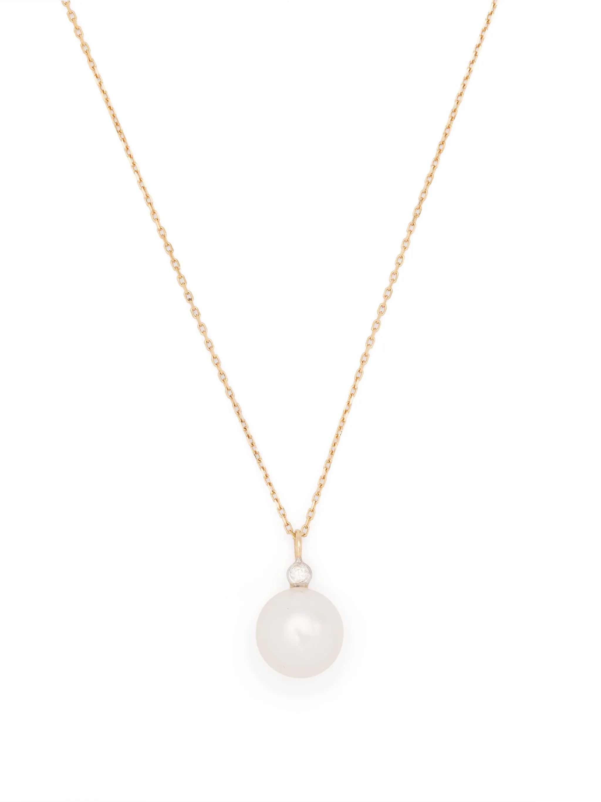 14kt yellow gold Dot pearl and diamond necklace